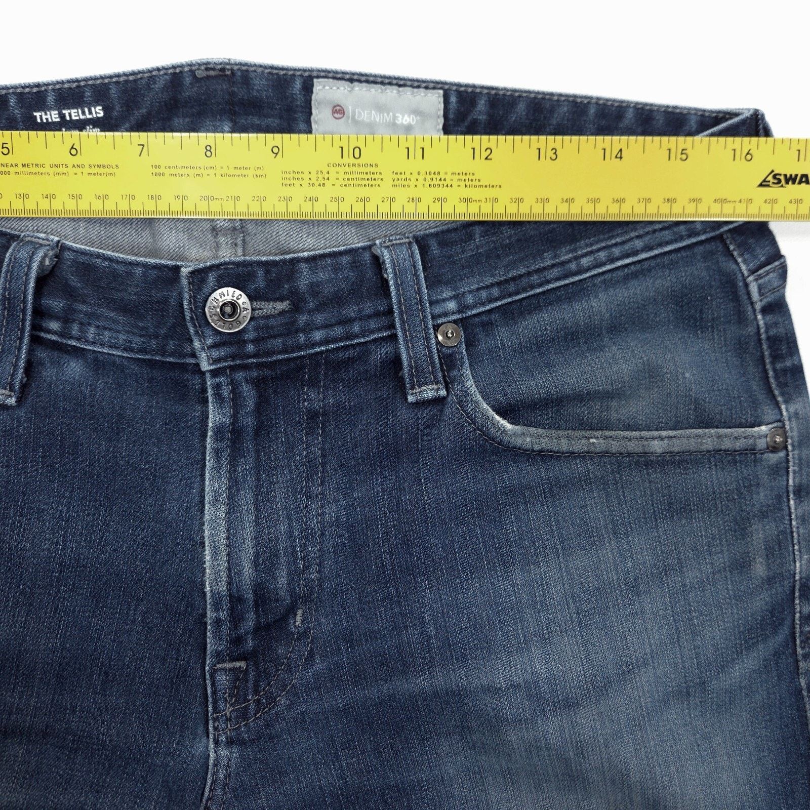 AG Adriano Goldschmied Adriano Goldschmied The Tellis Jeans Mens 32x30.5 Slim 360 Size US 32 / EU 48 - 5 Thumbnail