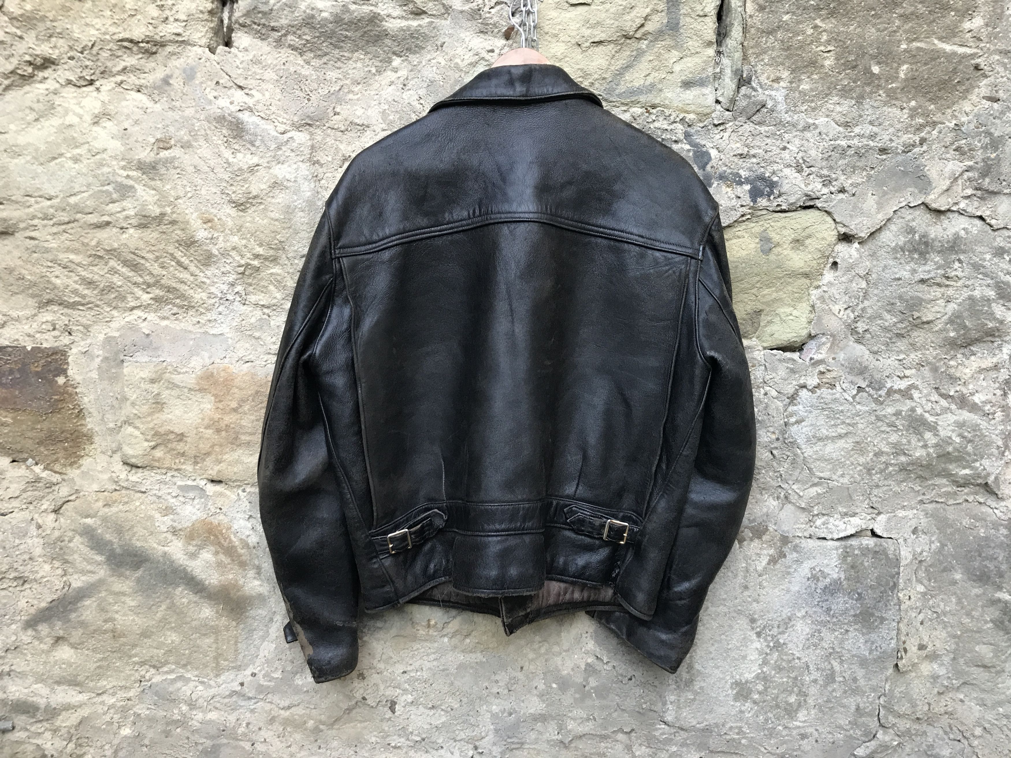 Vintage Rare Vintage 60s French Motorcycle Leather Biker Jacket Size US XL / EU 56 / 4 - 2 Thumbnail