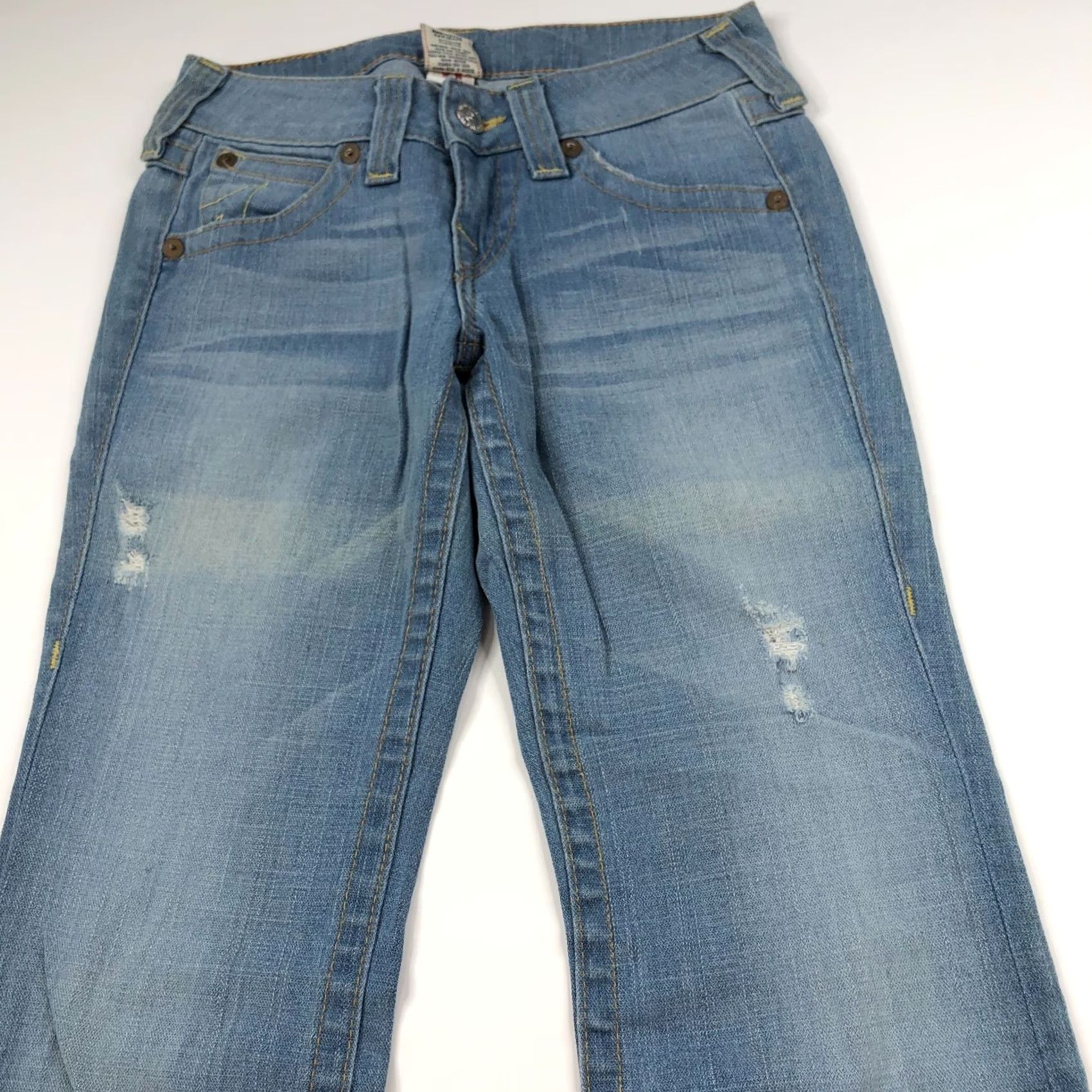 True Religion True Religion Becky Bootcut Jeans 26 (Fits 28W 33L) Low Rise Denim HRJ Flap 5-Pocket Belt Loops Blue Women Jeans Men? Size 26" / US 2 / IT 38 - 5 Thumbnail