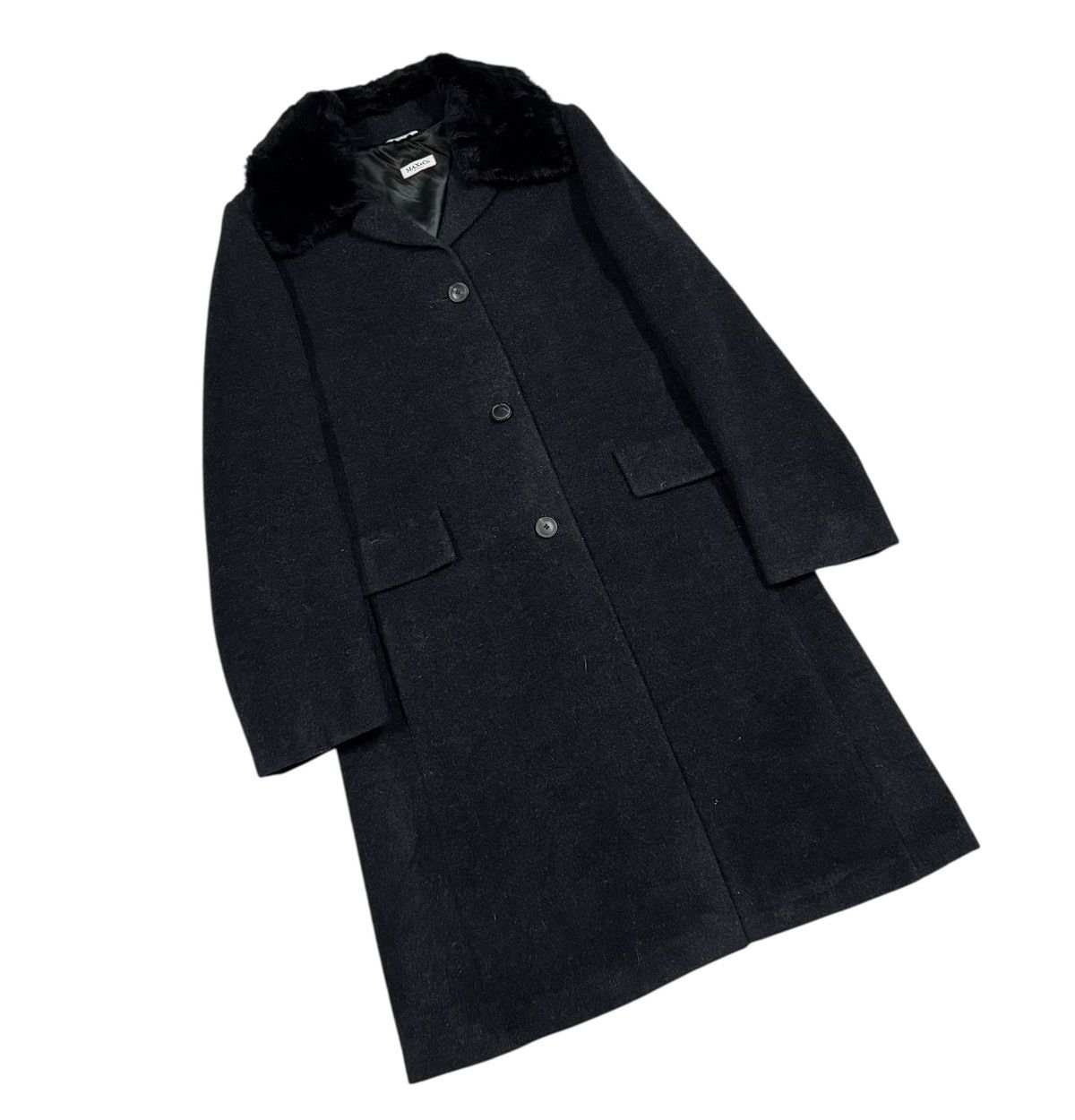 Maison Margiela Max&co Classic Faux Fur Collared Wool Long Jacket Size US M / EU 48-50 / 2 - 6 Thumbnail