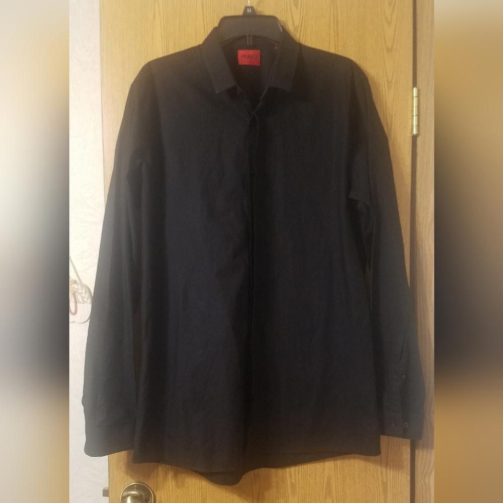 Hugo Boss Hugo Boss Black Long Sleeve Extra Slim Fit Shirt Size US M / EU 48-50 / 2 - 1 Thumbnail
