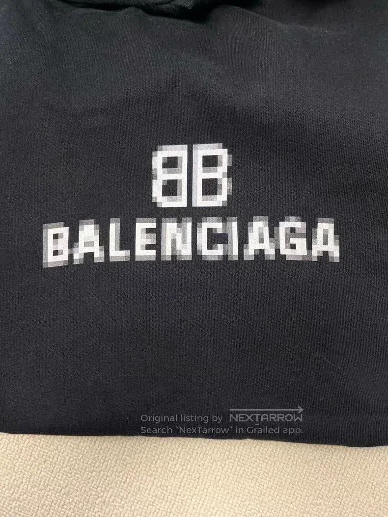 Balenciaga Balenciaga Logo Letter Printed Drawcord Fleece Long Sleeve Size US L / EU 52-54 / 3 - 3 Thumbnail