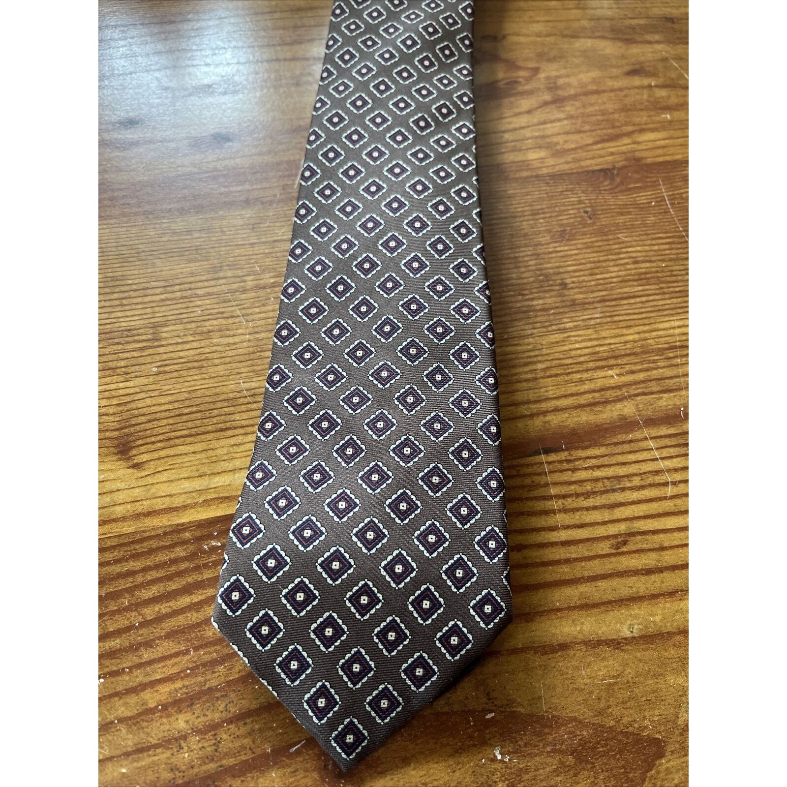 Other david martin menswear vintage brown geometric silk necktie Size ONE SIZE - 2 Thumbnail
