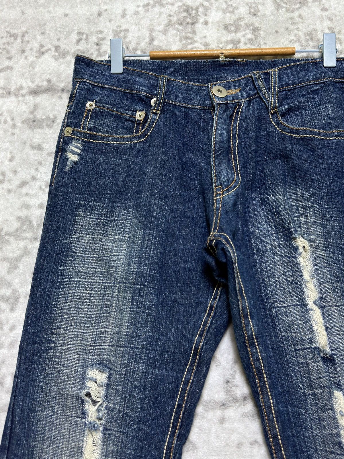 Hysteric Glamour Y2K Inner Groove Angel Wings Back Printed Distressed Jeans Size US 32 / EU 48 - 4 Thumbnail