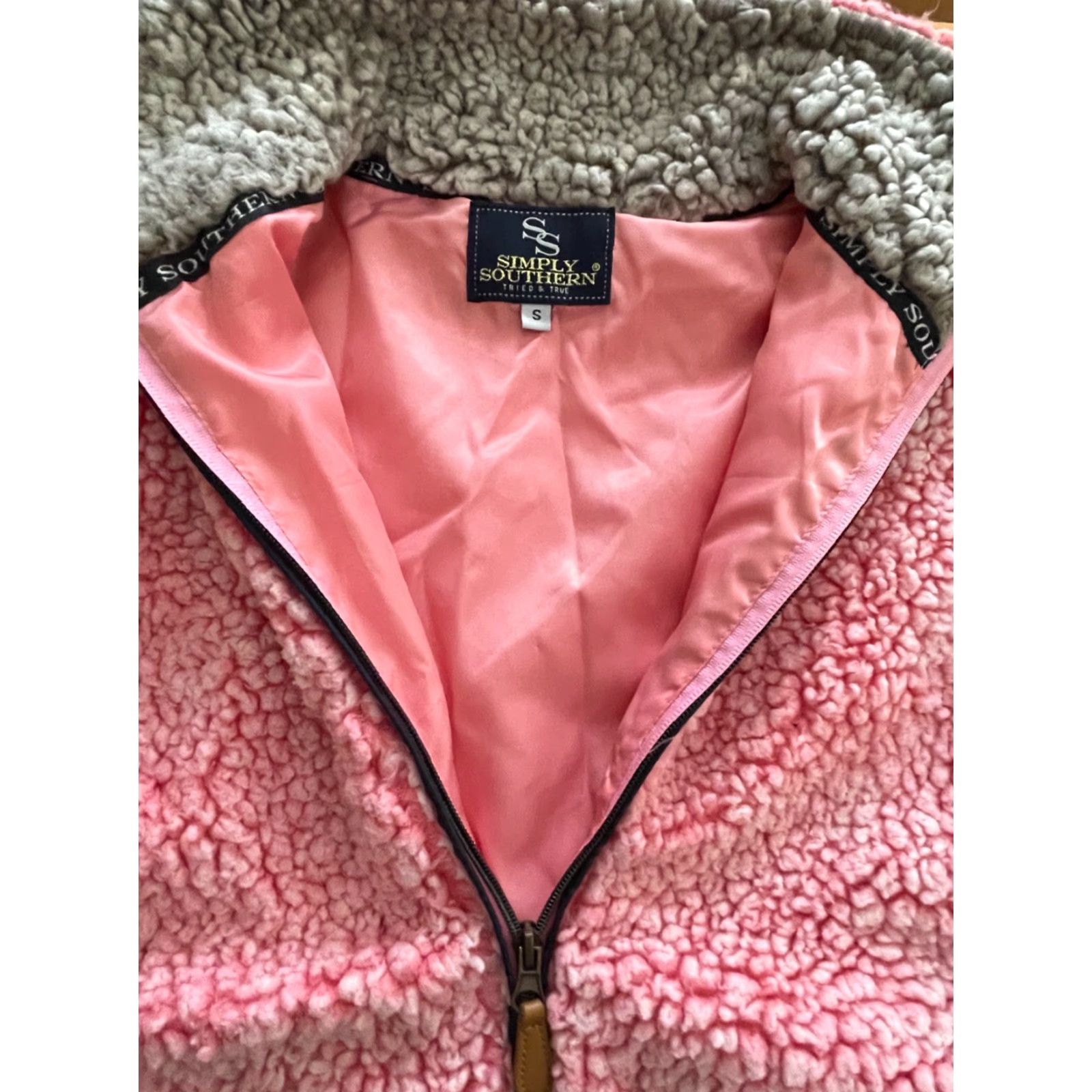Pinko SIMPLY SOUTHERN Vest Womens Lined Sherpa Pink Small Preppy Zip Full Zip Vest Size S / US 4 / IT 40 - 4 Thumbnail