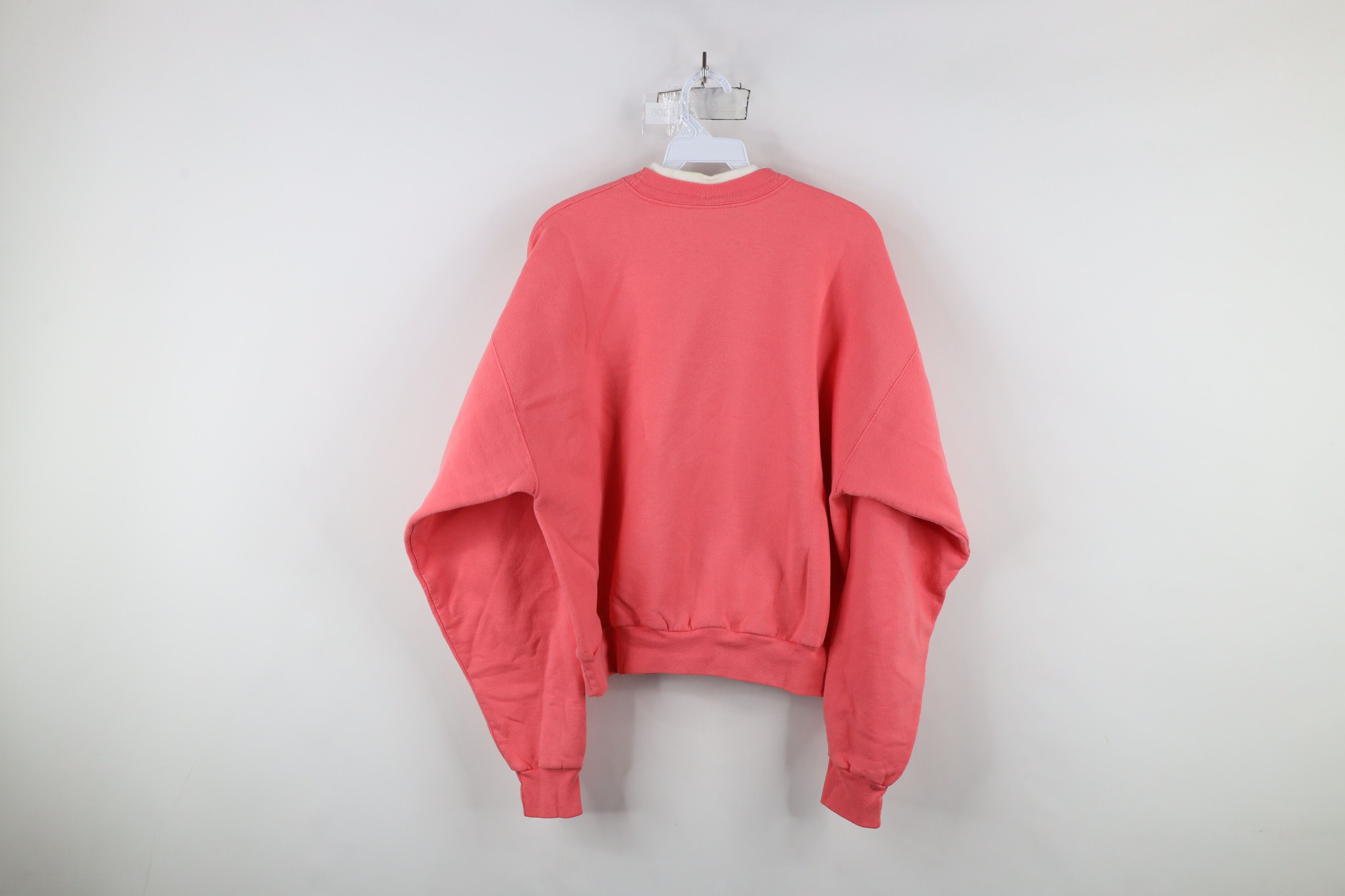 Vintage Vintage 90s Faded Cat Kitten Flower Heart Sweatshirt Pink Size L / US 10 / IT 46 - 9 Thumbnail