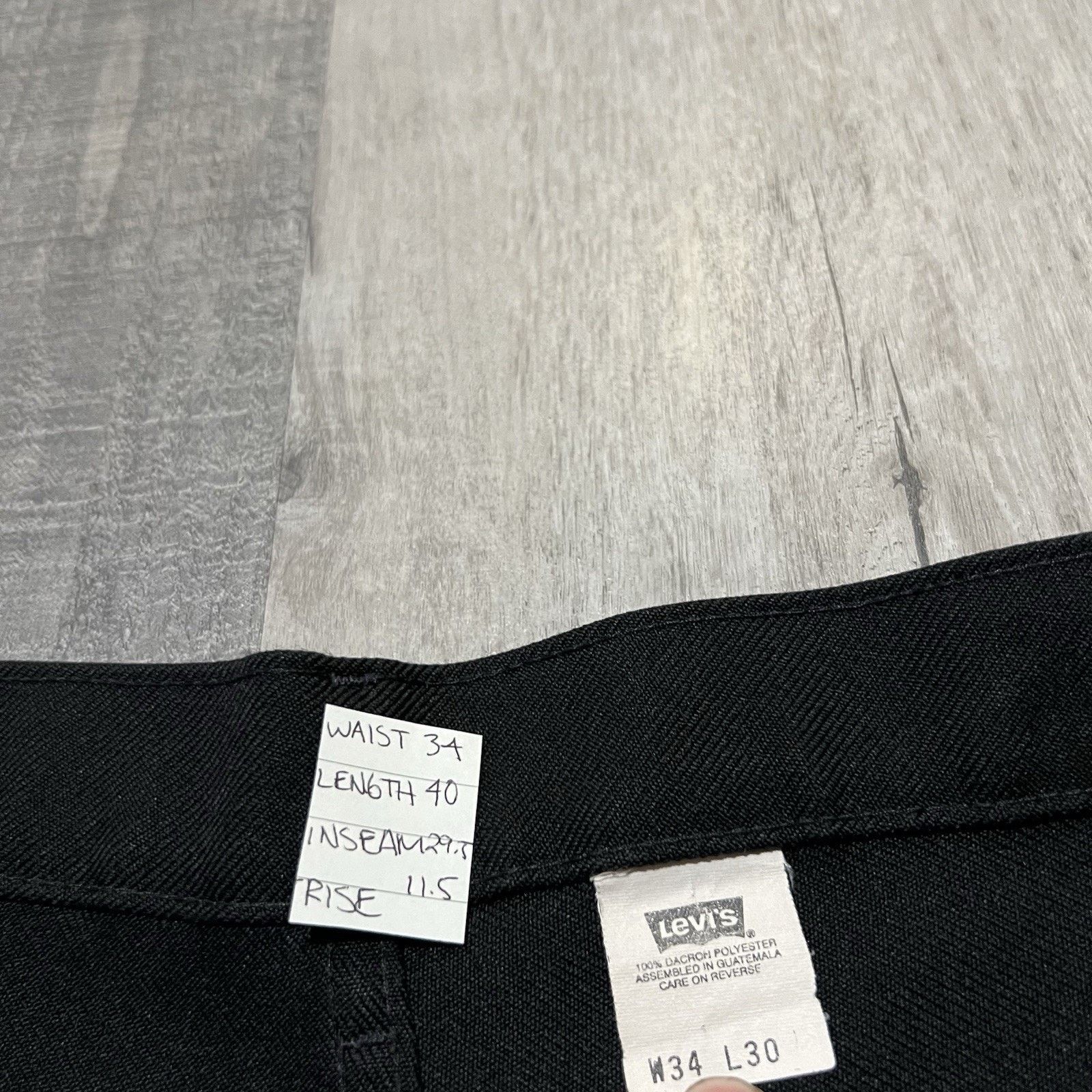 Levi's VTG Levi's Sta Prest 517 Black Dacron Disco Rockabilly Pants Size US 34 / EU 50 - 6 Thumbnail