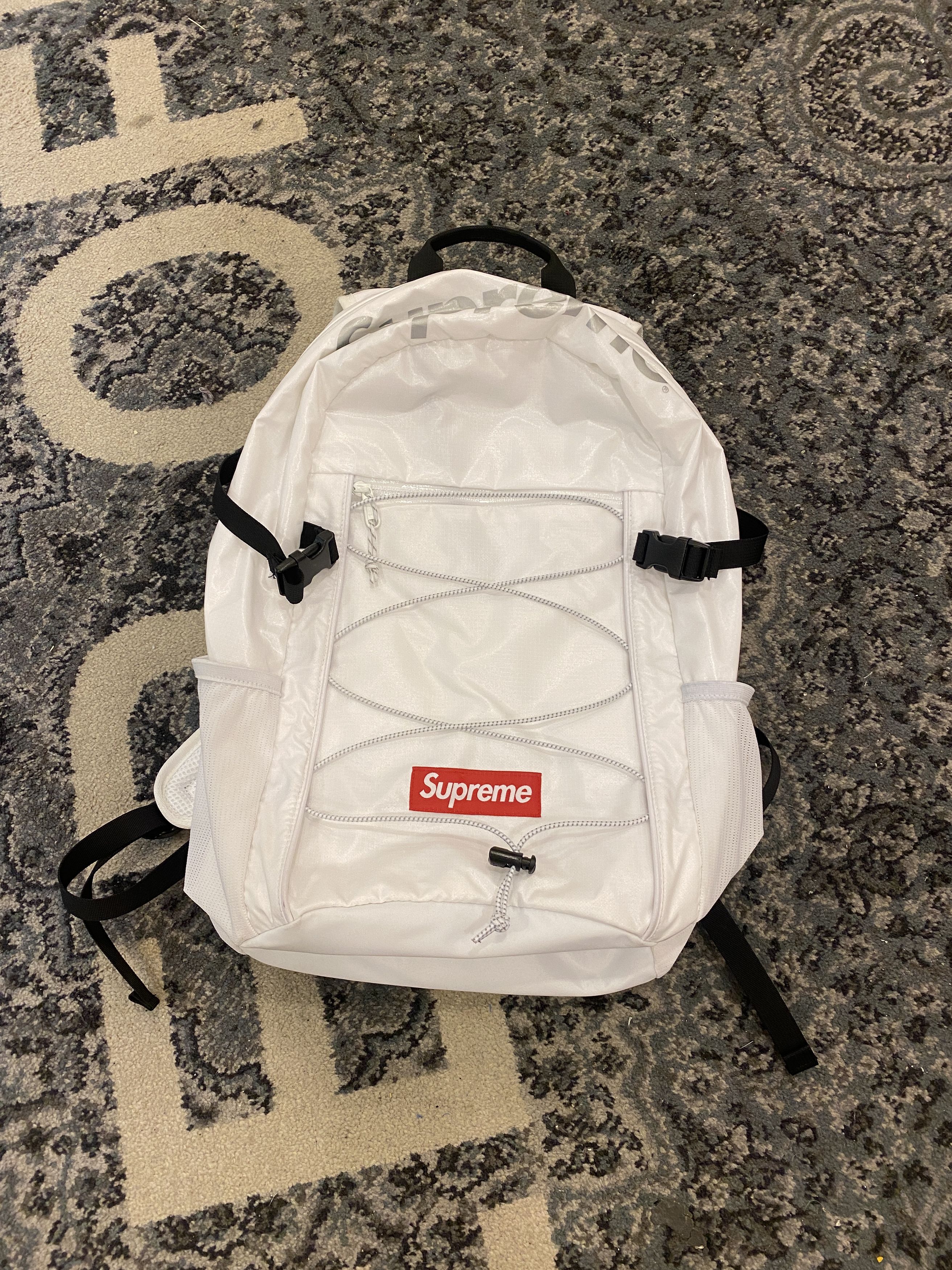 Supreme fw17 backpack white on sale