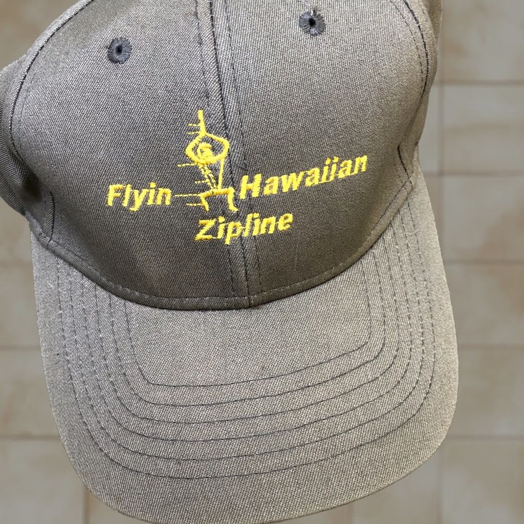Vintage VTG Nu-Fit Flyin Hawaiian Zipline Hat S/M Green Fitted Baseball Cap Mens Size ONE SIZE - 1 Thumbnail