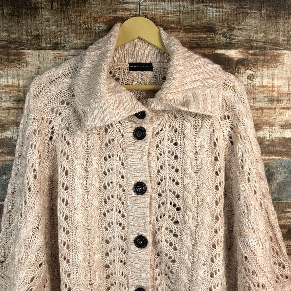 Homespun Knitwear × Japanese Brand Putietal Pink Cloaks Knitwear #A2292 Size US L / EU 52-54 / 3 - 5 Thumbnail