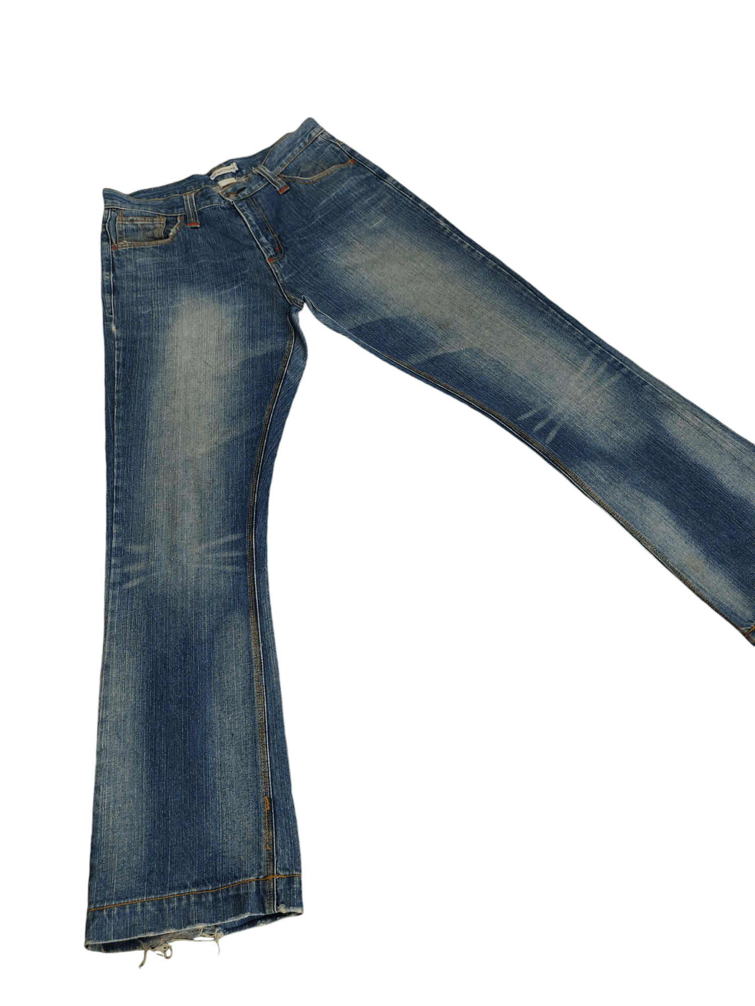 If Six Was Nine Flare Jeans Six Star Clawmark Distress Faded Denim Bootcut Size US 32 / EU 48 - 2 Thumbnail