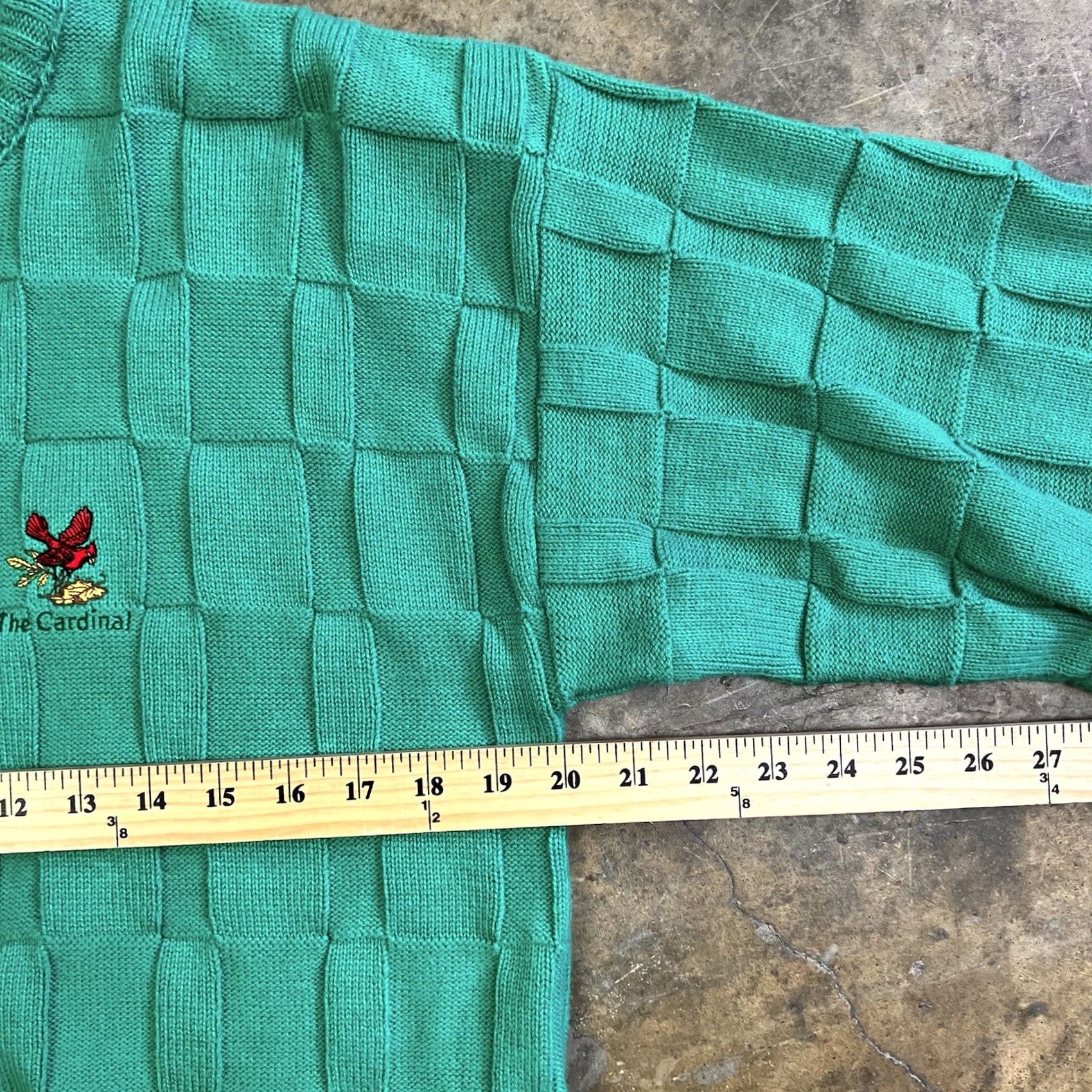 Vintage VINTAGE 90s Knit Golf Sweater Mens M Red Cardinal Embroidered Cotton Heavyweight Pullover Crew Neck Cardigan Style Shirt Size US M / EU 48-50 / 2 - 7 Thumbnail