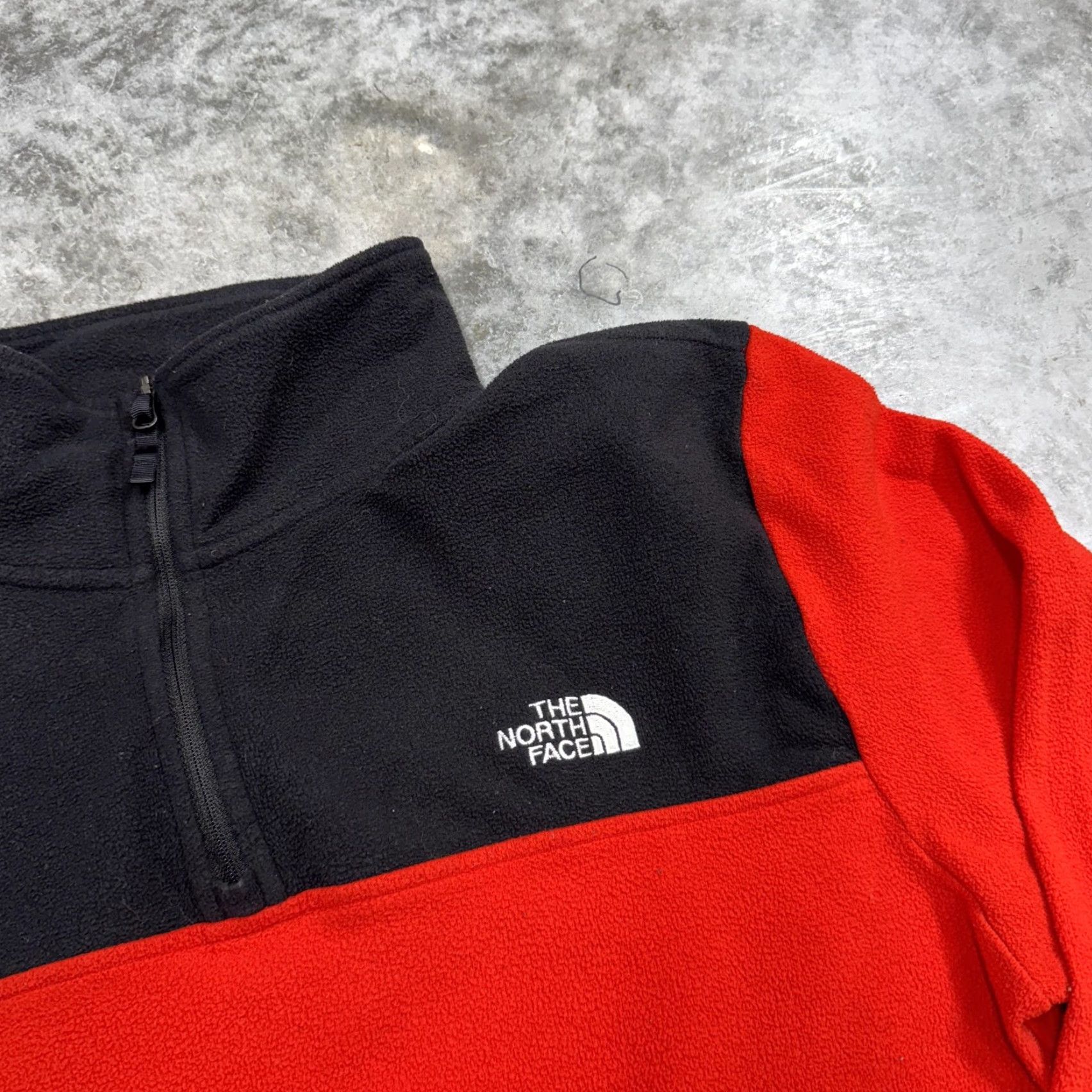 The North Face The North Face Fleece Pullover Mens Large Red Black Quarter Zip Jacket Size US L / EU 52-54 / 3 - 2 Thumbnail
