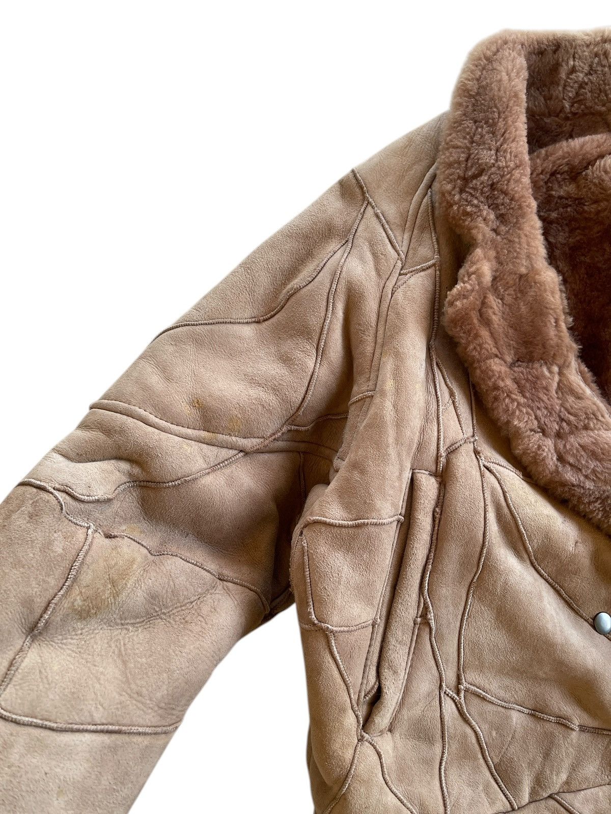 Vintage Patchwork Sheepskin Fur Cropped Jacket Size US M / EU 48-50 / 2 - 7 Thumbnail