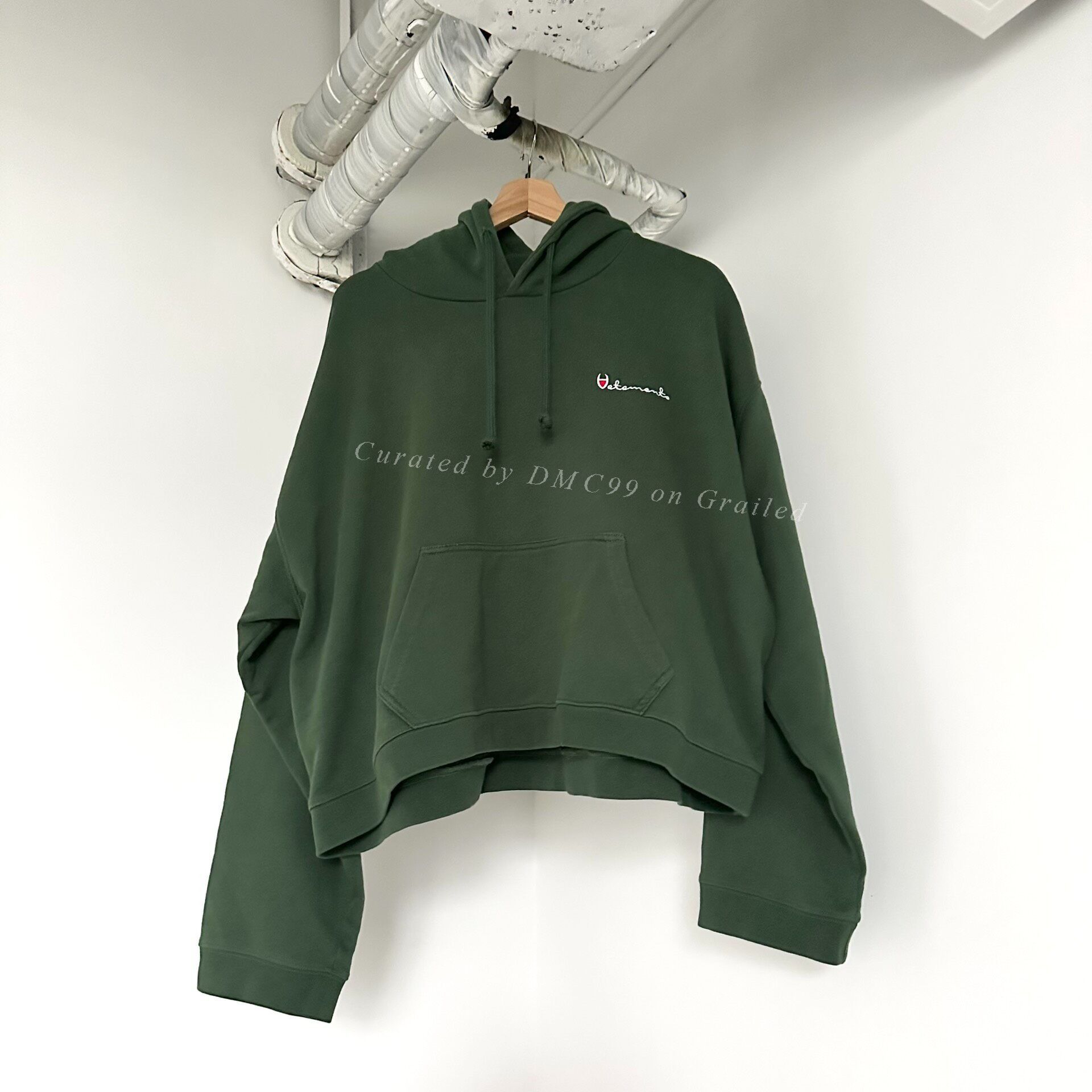 Vetements LAST BUMP Vetements Green Champion Hoodie | Grailed