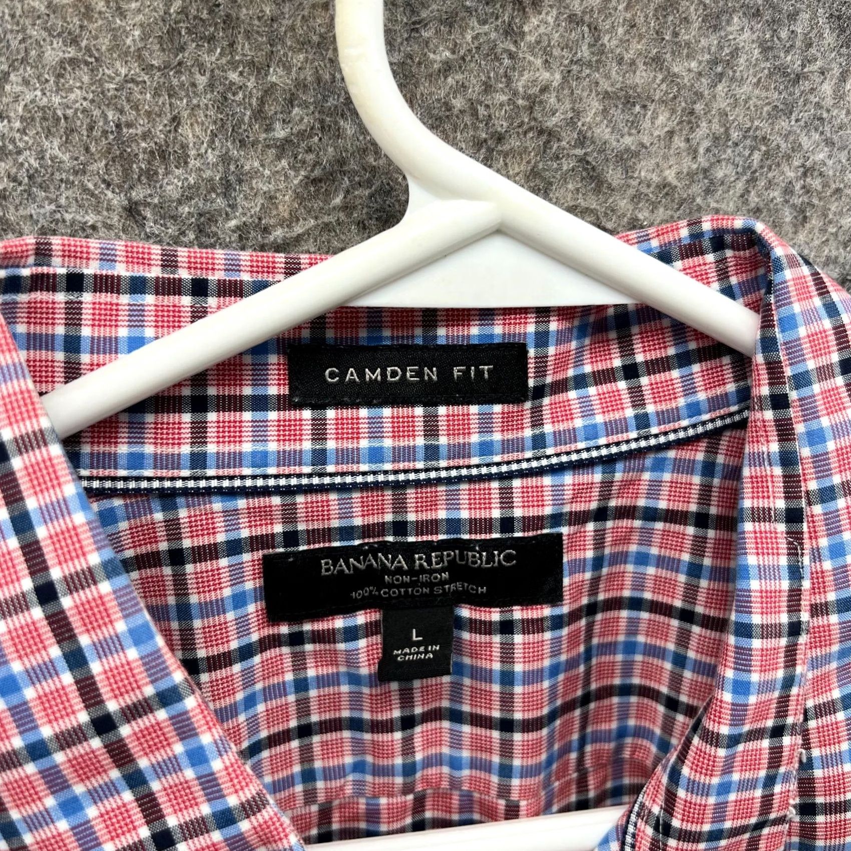 Banana Republic VINTAGE? No. Banana Republic Shirt Men Large Pink Button Down Camden Stretch Plaid Size US L / EU 52-54 / 3 - 7 Thumbnail