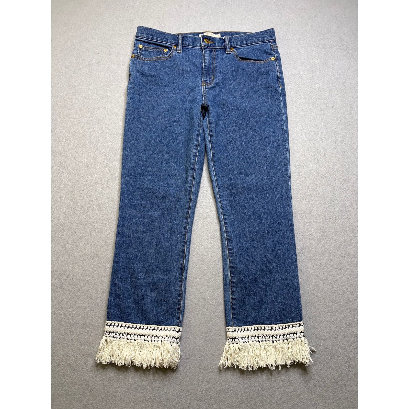 Tory Burch Tory Burch Connor jeans Fringe Hem Cropped Jeans Size 28 Size 28" / US 6 / IT 42 - 3 Thumbnail