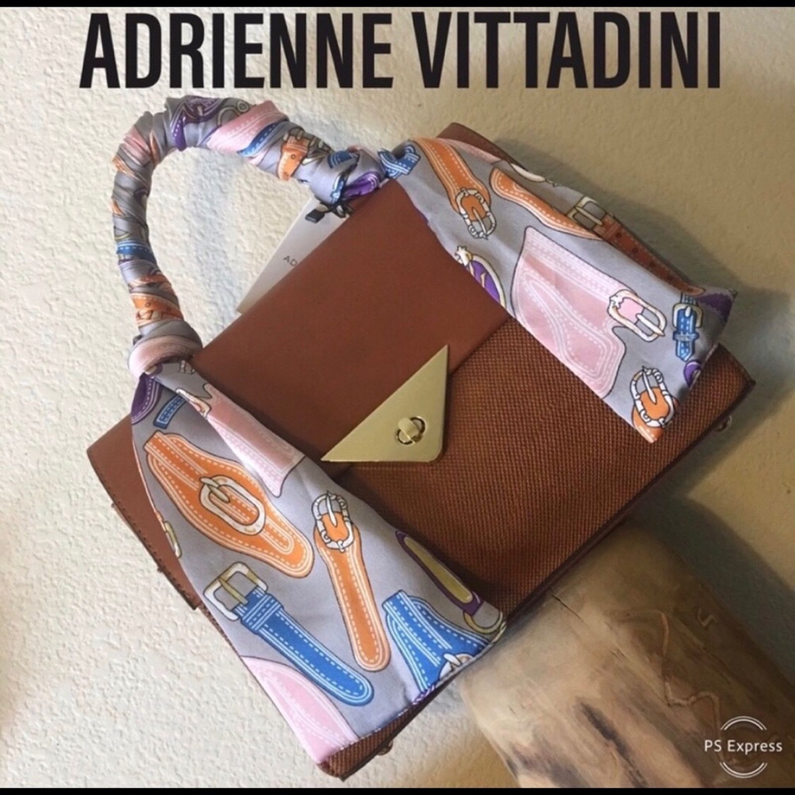 Other Adrienne Vittadini Sara Scarf Satchel Cognac NWT Size ONE SIZE - 3 Thumbnail
