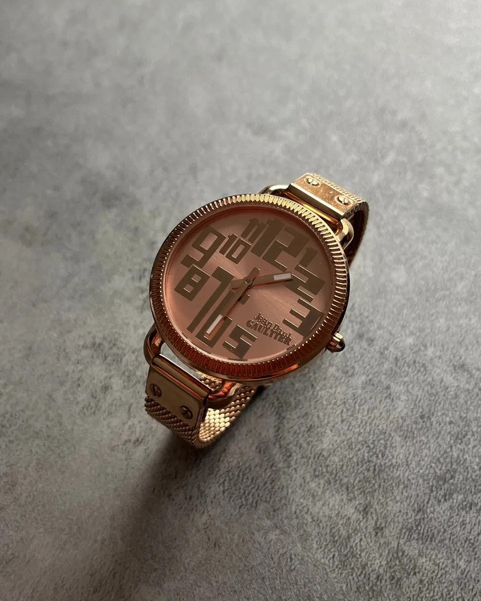 Designer × Jean Paul Gaultier × Vintage Jean Paul Gaultier Minimalistic Numerology Gold Watch Size ONE SIZE - 1 Thumbnail