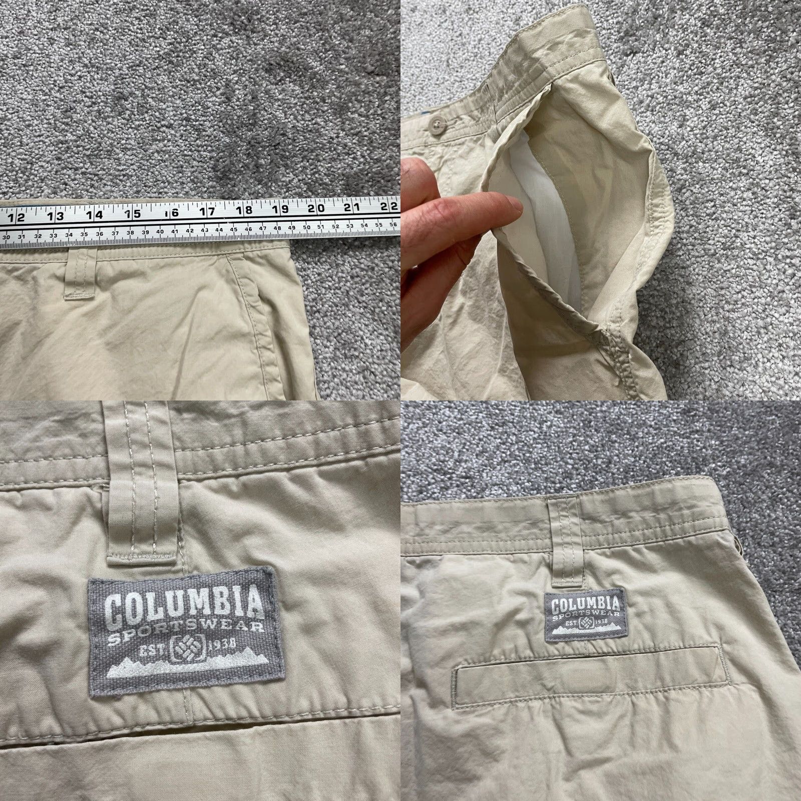 Vintage Columbia Chino Shorts 38 Mens Brown Casual Outdoor Solid Cotton Pockets Size US 38 / EU 54 - 8 Thumbnail