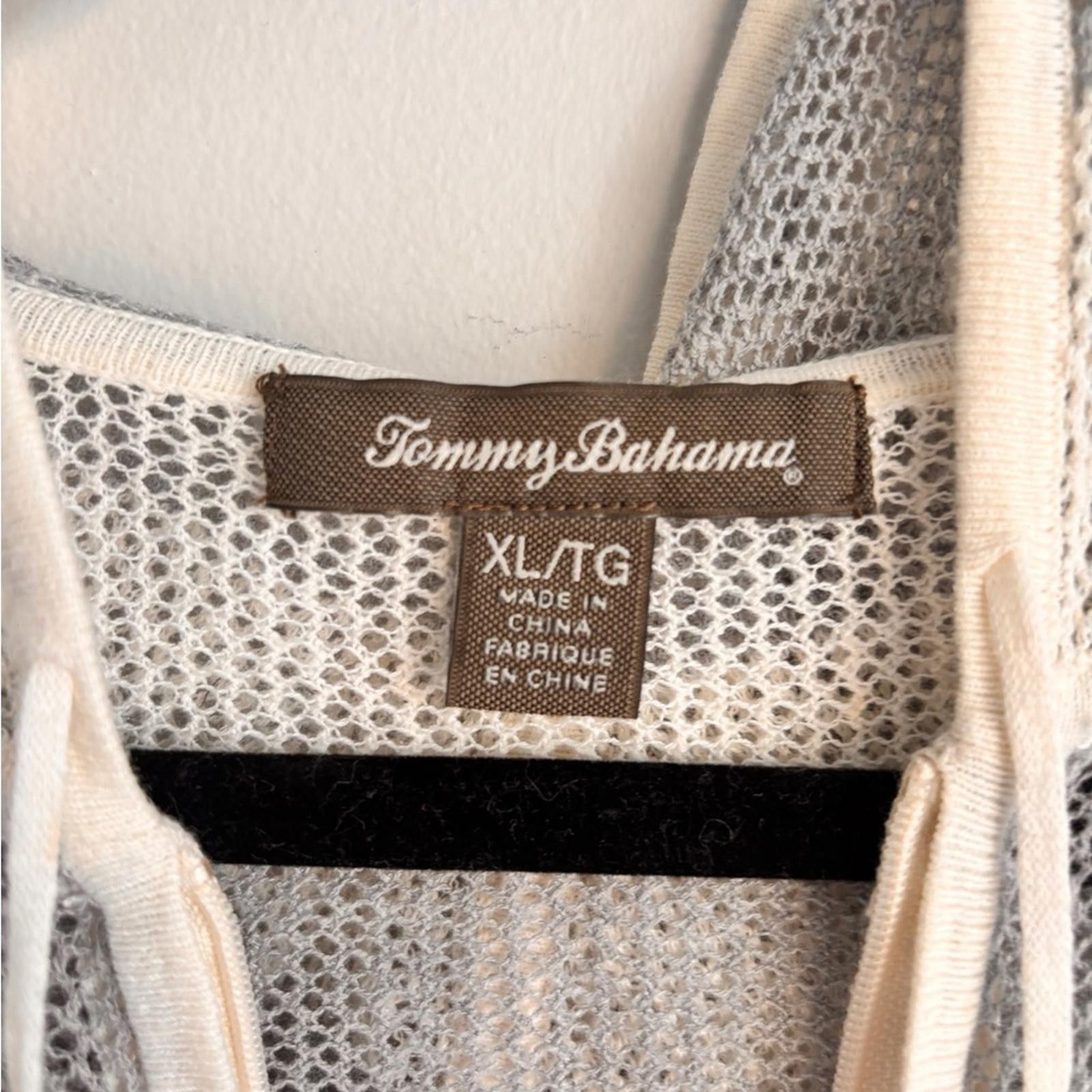 Tommy Bahama Knitted Tommy Bahama Gray and White Striped Sweater Size XL / US 12-14 / IT 48-50 - 4 Thumbnail
