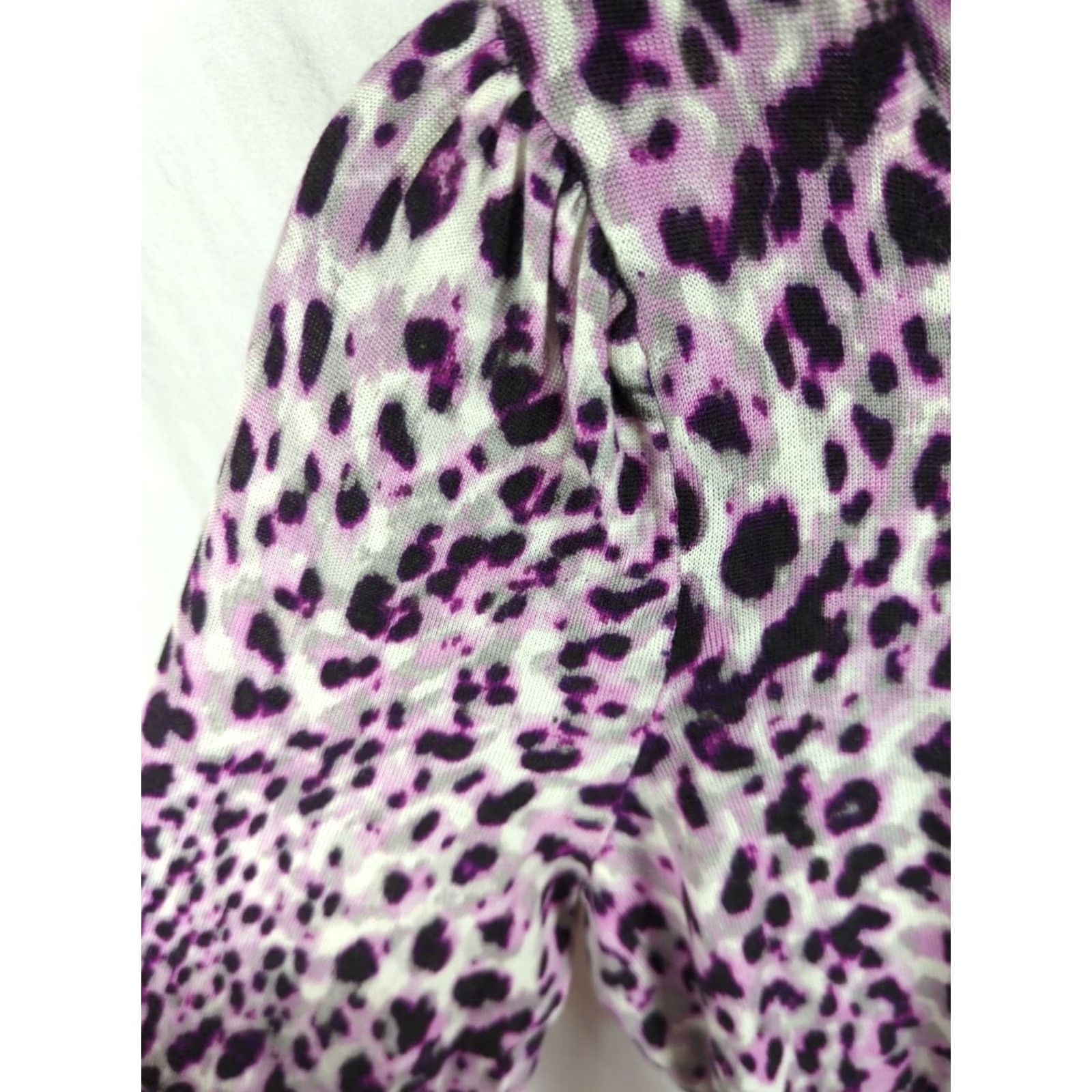 Talbots Talbots Sweater Puff Sleeve Swirl Animal Print S Women's Pullover Crew Neck Knit Merino Wool Lightweight Multicolor Size S / US 4 / IT 40 - 5 Thumbnail