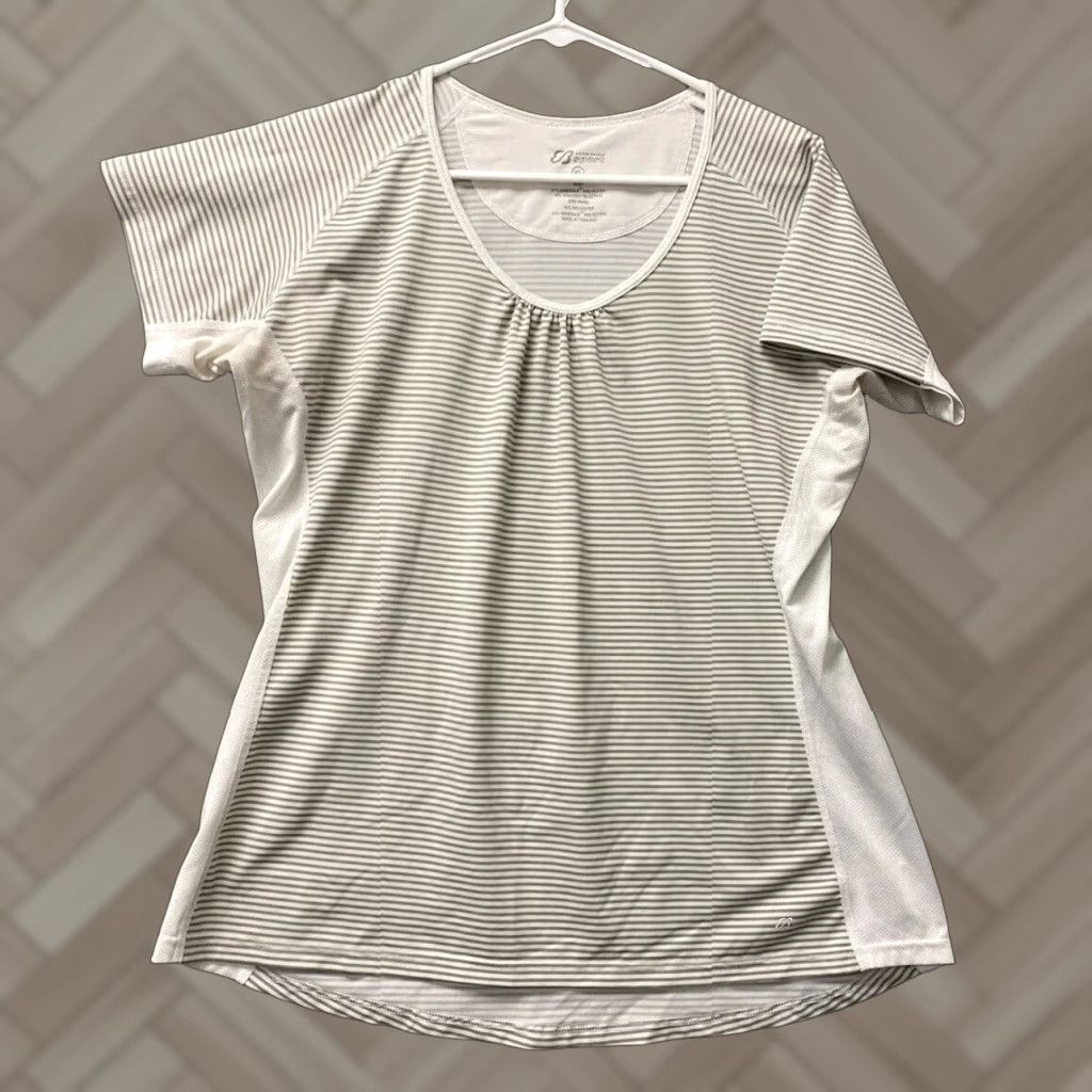 Eddie Bauer Eddie Bauer Womens Shirt Active Pullover Short Sleeve Gray Striped /106-17 Size XL / US 12-14 / IT 48-50 - 1 Thumbnail