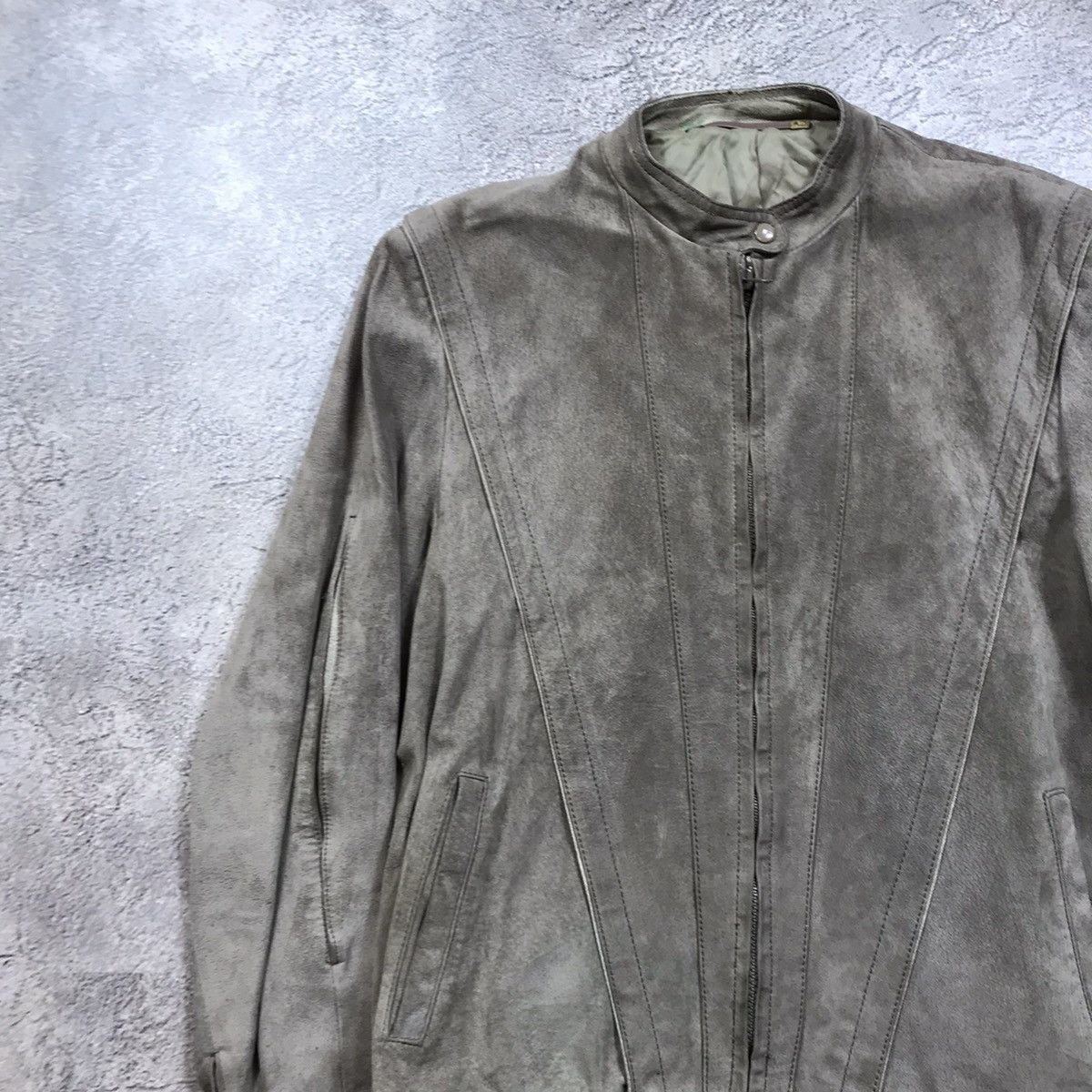 Vintage Vintage 90s Faded Suede Jacket Streetwear Grunge Slim Boxy L Size L / US 10 / IT 46 - 2 Thumbnail