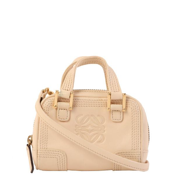 image of Loewe Anagram Amazona Micro 2Way Bag Beige in White, Women's
