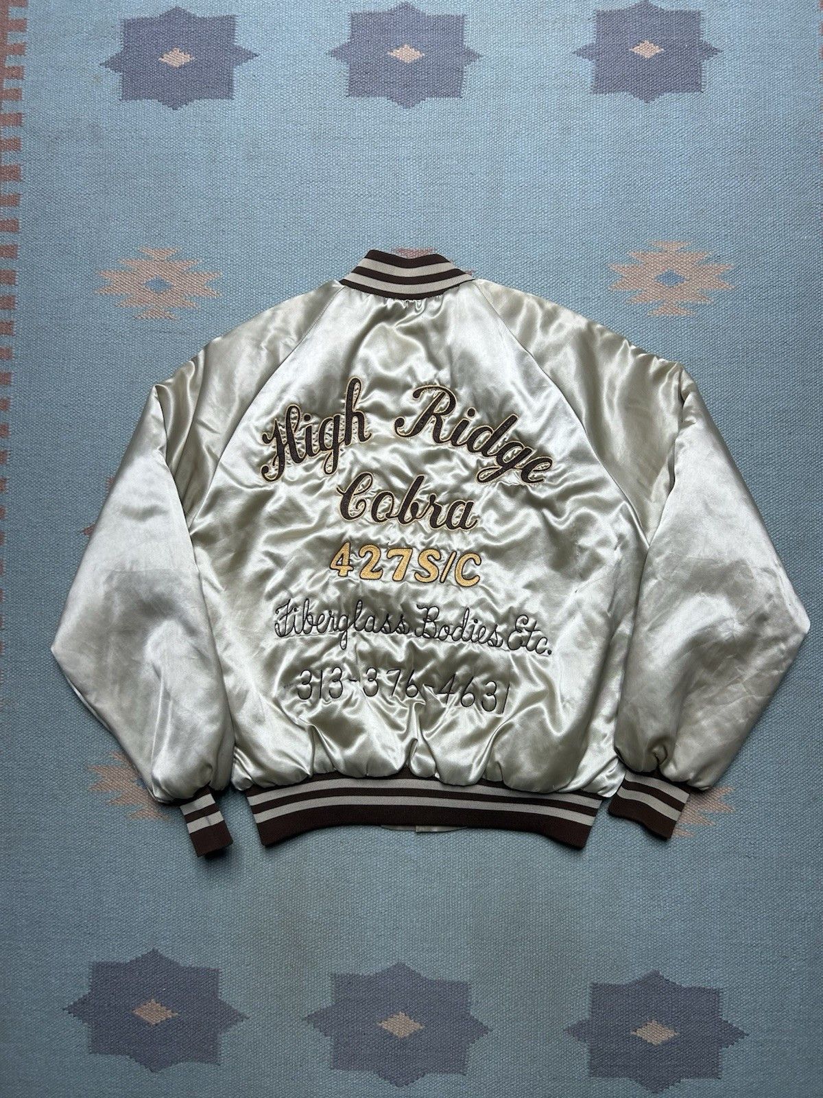 satin jacket Shelby cobra muscle car chainstitch Detroit M