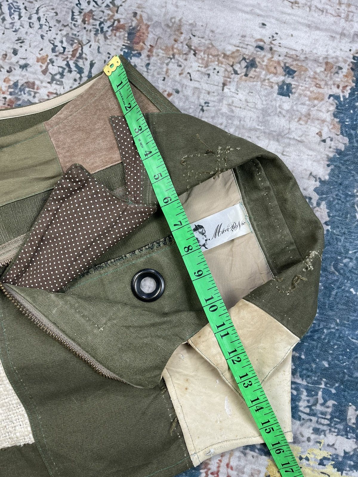 If Six Was Nine Macaronic Japan Upcycle Reconstruction Double Collar Size US M / EU 48-50 / 2 - 12 Thumbnail
