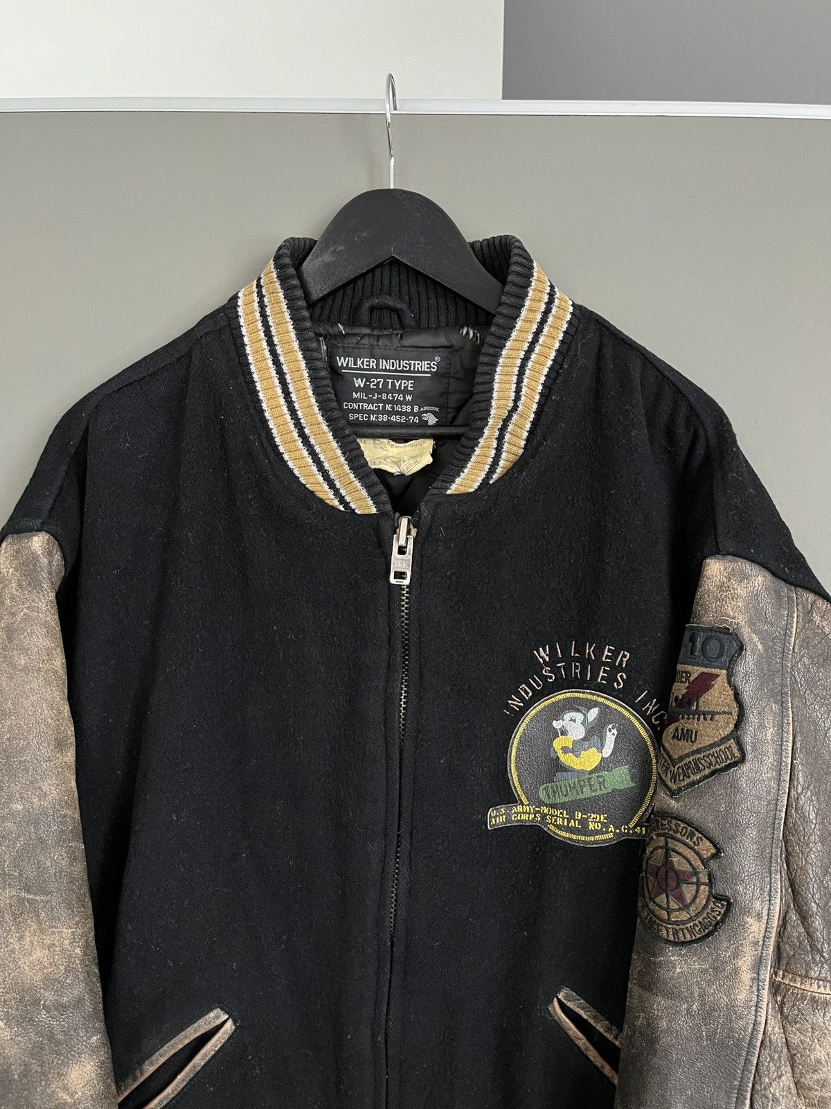 Vintage Wilker Inc. Knoxville Tn Military W-27 Flyers Bomber Jacket Size US L / EU 52-54 / 3 - 22 Thumbnail