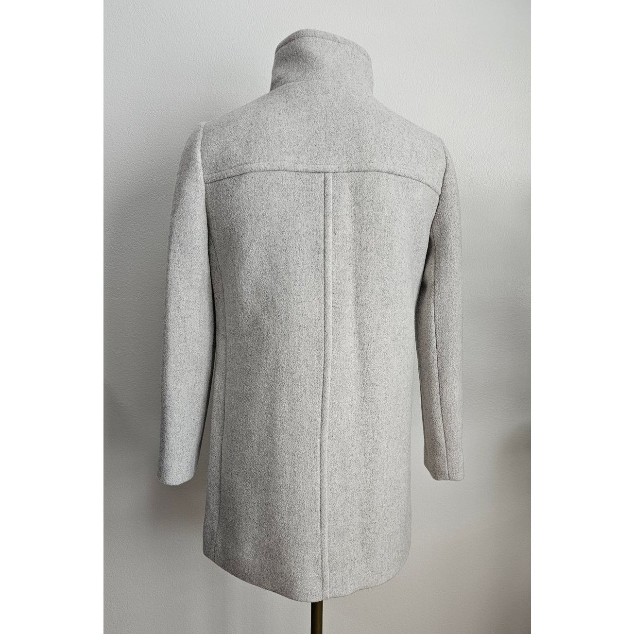 J.Crew NWT J.CREW Gray Wool Blend Button Neck Winter City Coat 00P Size XXS / US 00 / IT 34 - 7 Thumbnail