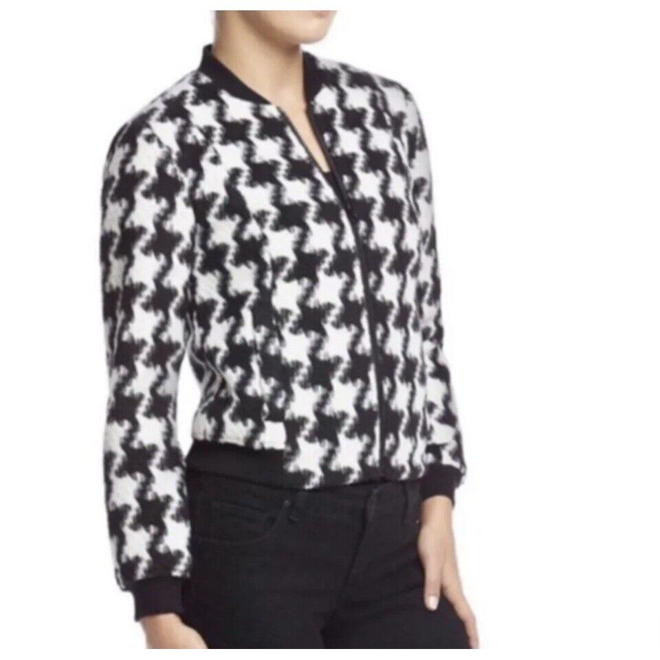 Other Ruff Hewn Houndstooth Zip Up Black and White Bomber Jacket W Size S / US 4 / IT 40 - 7 Thumbnail