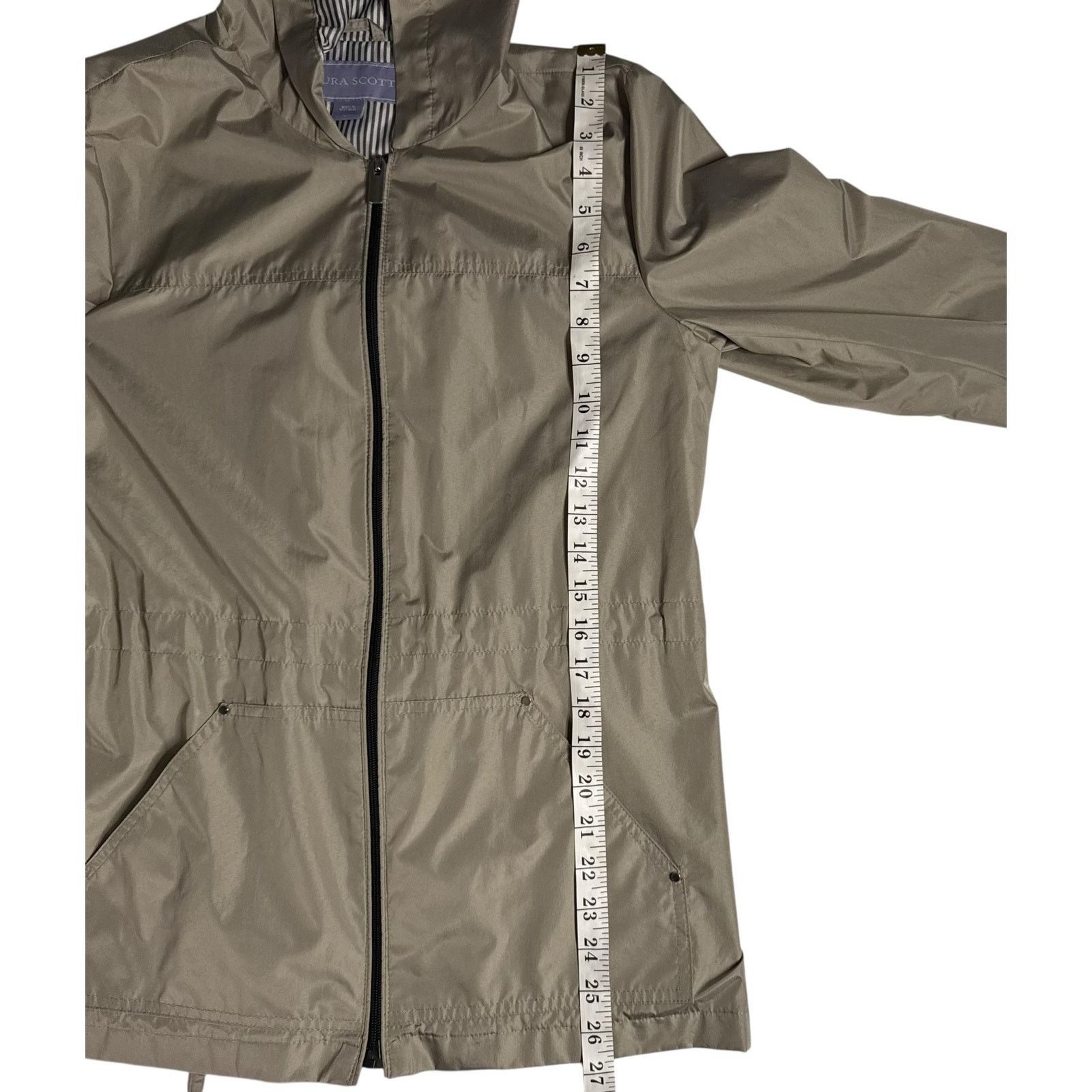 Other Laura Scott Women’s Hooded Windbreaker Zip Jacket – Beige Size S / US 4 / IT 40 - 13 Thumbnail