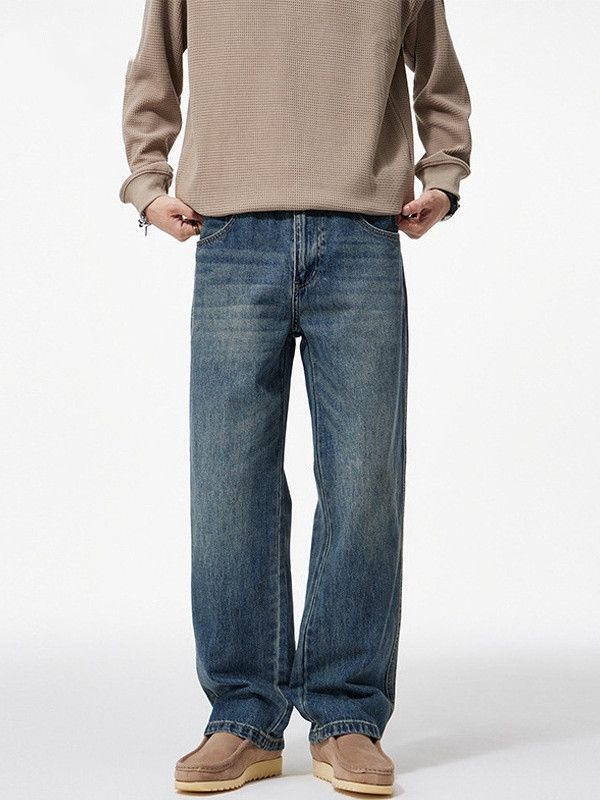 Japanese Brand Men's American Retro Clean-Fit Straight-Leg Jeans Size US 32 / EU 48 - 1 Thumbnail