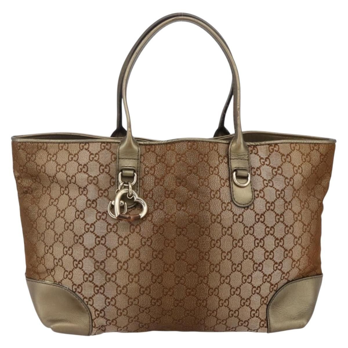 Gucci Gucci Heart Bit Open Tote GG Canvas with Leather Size ONE SIZE - 1 Thumbnail