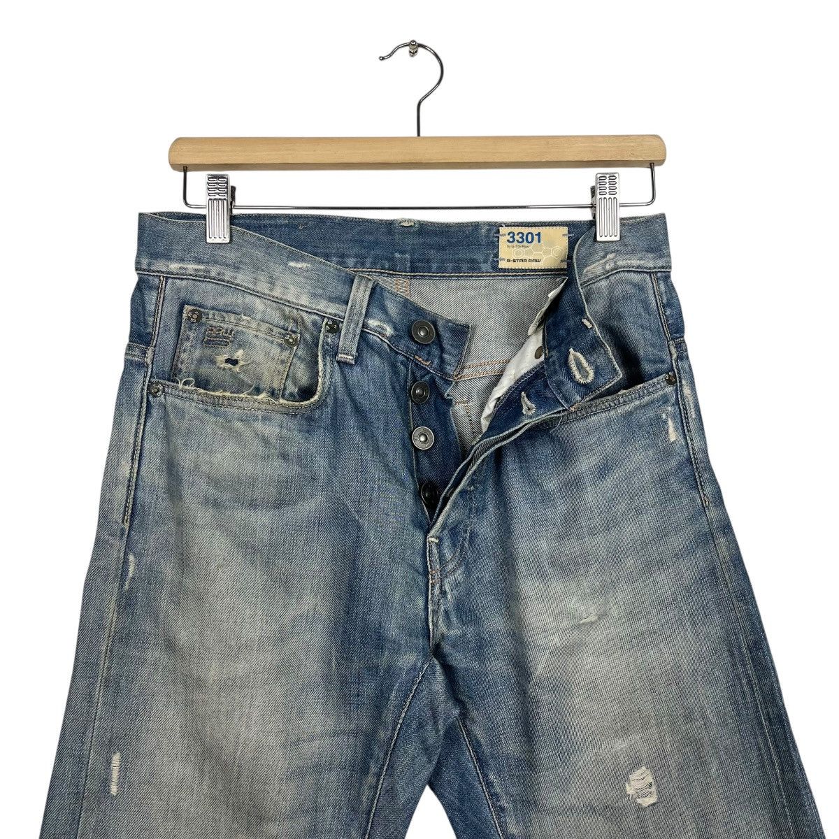 G-Star Vintage G Star Raw Distressed Denim Jeans Size US 30 / EU 46 - 7 Thumbnail