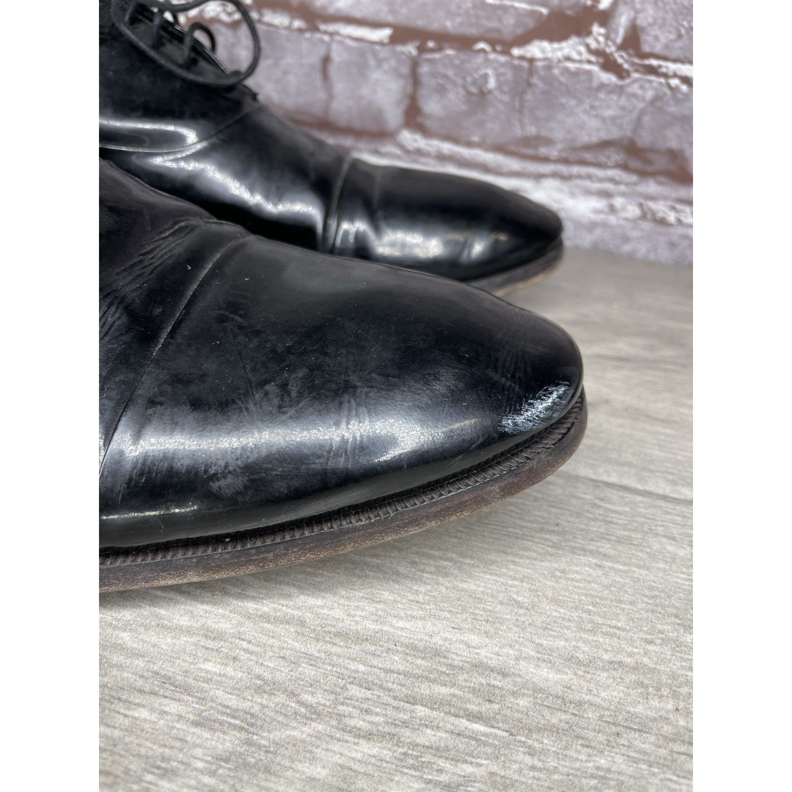Sturhling Rolando Sturlini Black Patent Leather Derby Tuxedo Dress Sho Size US 12 / EU 45 - 4 Thumbnail