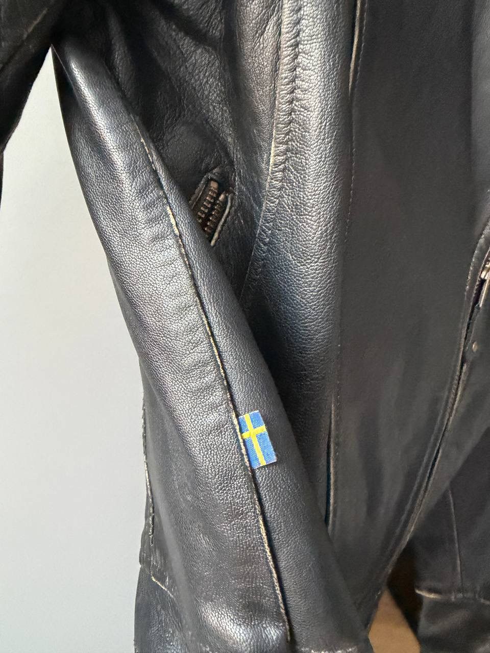 Vintage Halvarssons Vintage Real Leather Moto Biker Jacket 8710AC Size XS / US 0-2 / IT 36-38 - 6 Thumbnail