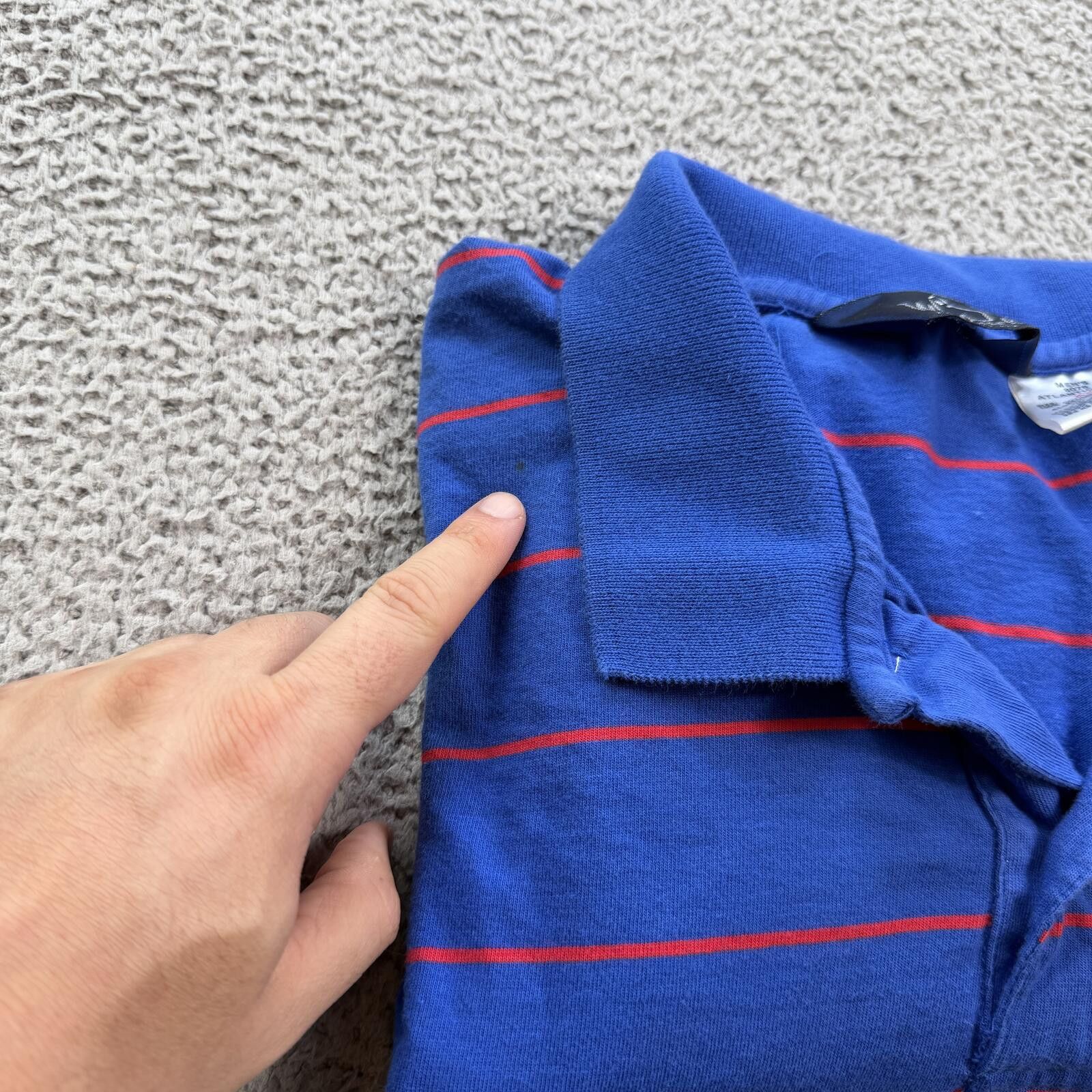 Woolrich Woolen Mills Vintage Y2K Woolrich Striped Polo Shirt Blue Boxy XXL Size US XXL / EU 58 / 5 - 6 Thumbnail
