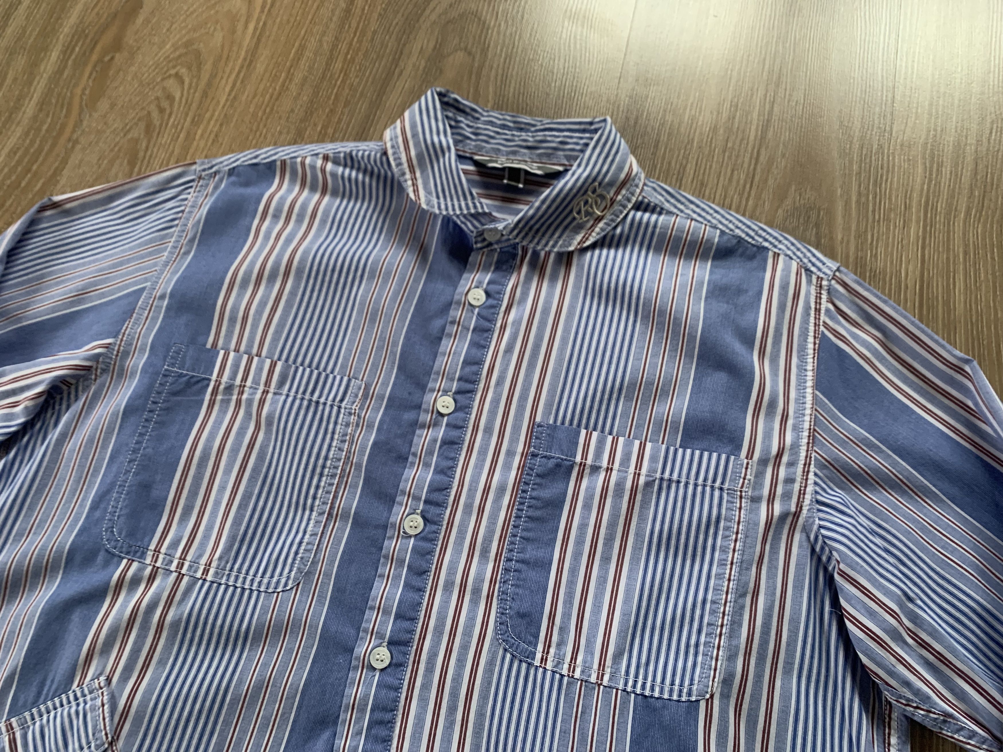 Japanese Brand PSO Striped Pocket Long Sleeve Button Up Shirt Size US S / EU 44-46 / 1 - 4 Thumbnail