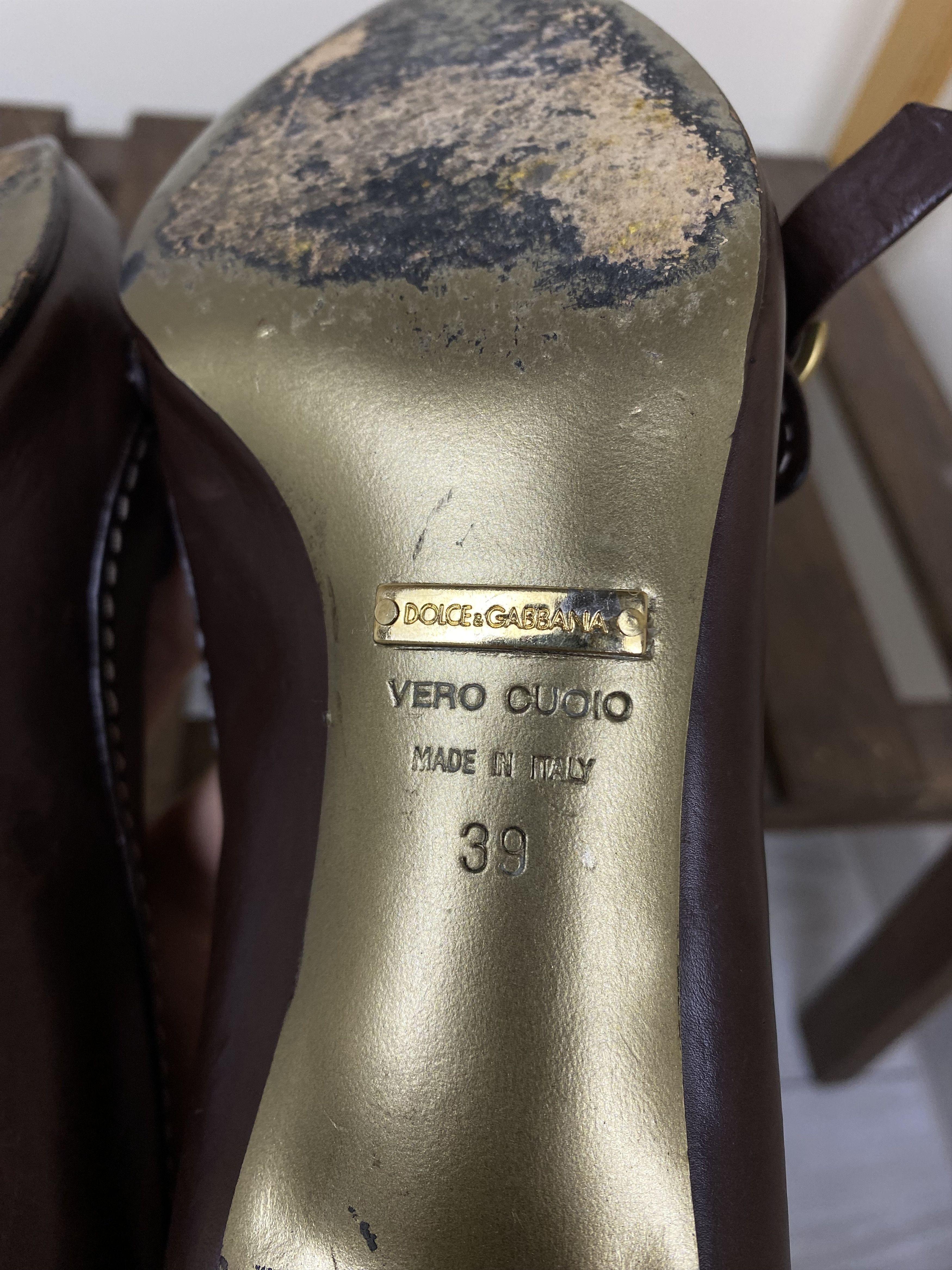 Dolce & Gabbana DOLCE & GABBANA DK BROWN SHOES W/FRINGE BUCKLE Size US 9 / IT 39 - 8 Thumbnail
