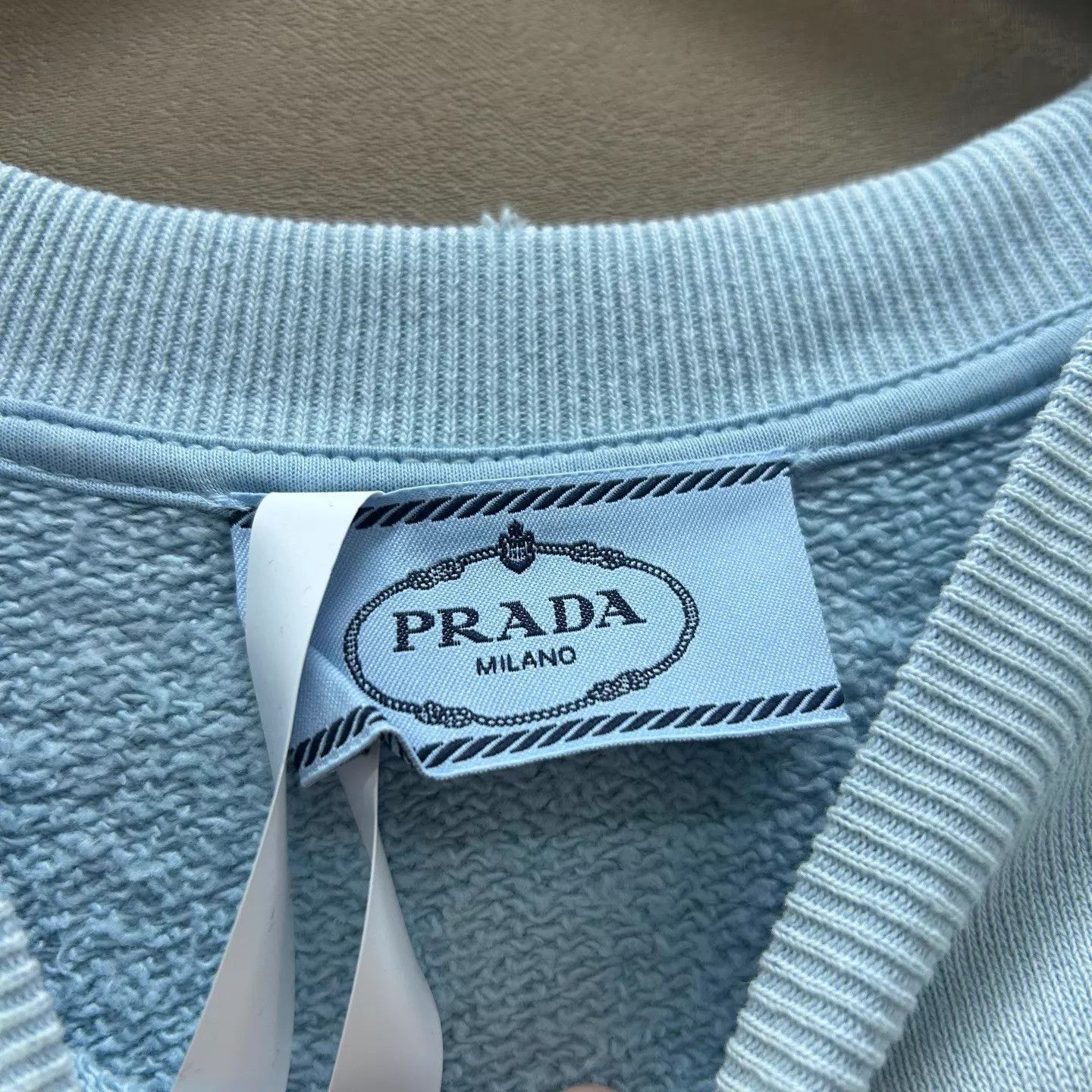 Prada Prada Distressed Washed Blue Logo Crewneck Sweat M Size M / US 6-8 / IT 42-44 - 3 Thumbnail