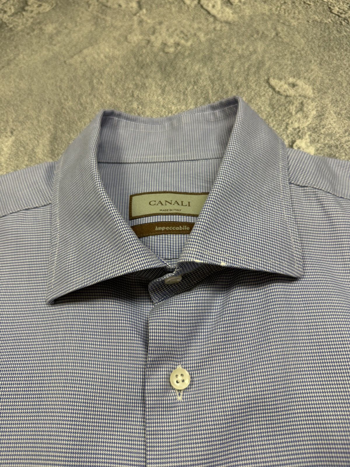 Canali Canali Shirt Men Size L Check Long Sleeve Button Up Blue Size US L / EU 52-54 / 3 - 5 Thumbnail
