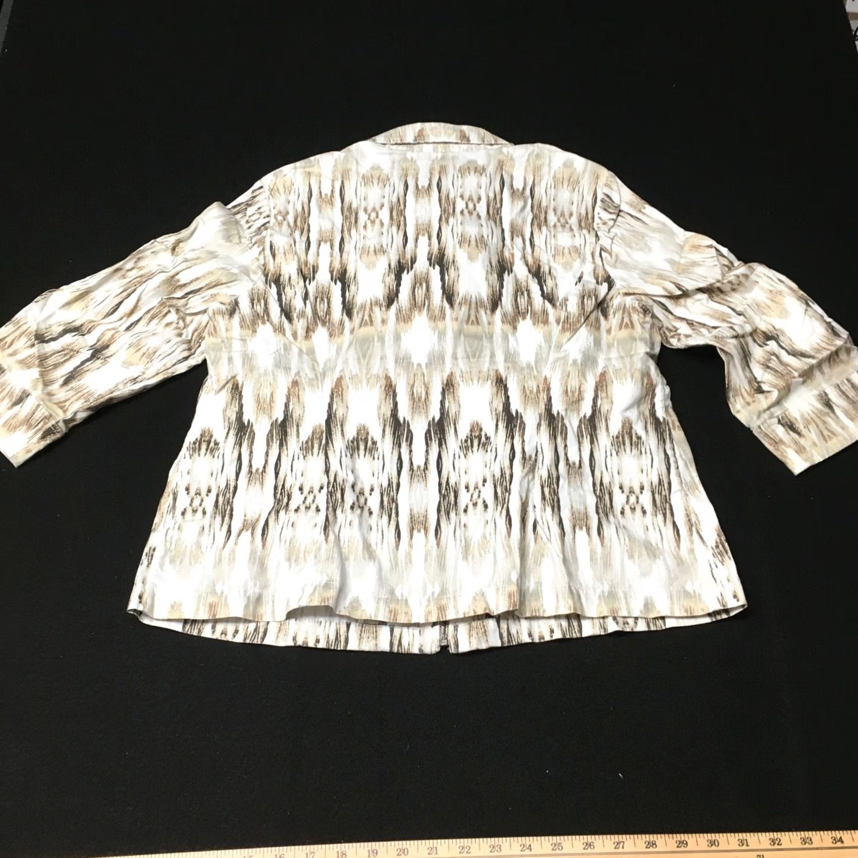 Vintage Chico’s Jacket Women’s Size 2 beige White Floral Long Sleeve Zip Size XS / US 0-2 / IT 36-38 - 7 Thumbnail