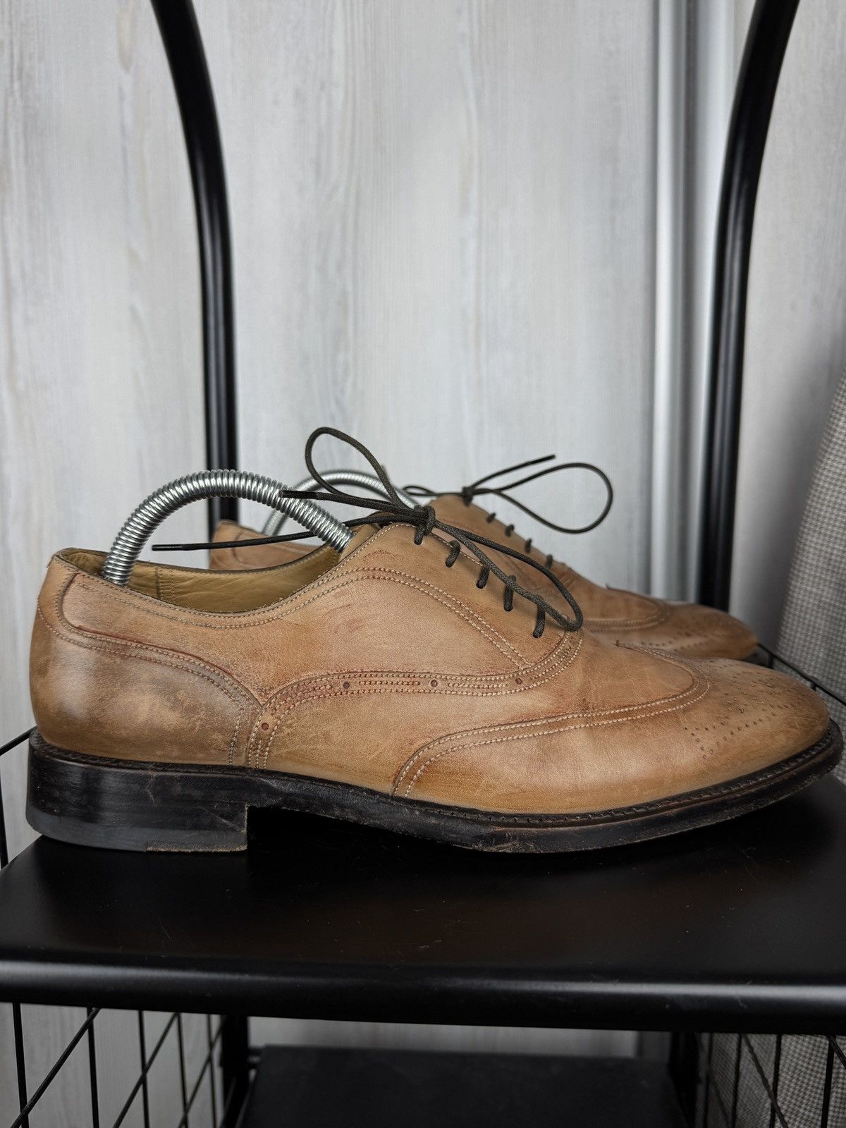 Bally Bally Brown Beige formsl oxford derby leather shoes us 8.5 Size US 8.5 / EU 41-42 - 2 Thumbnail