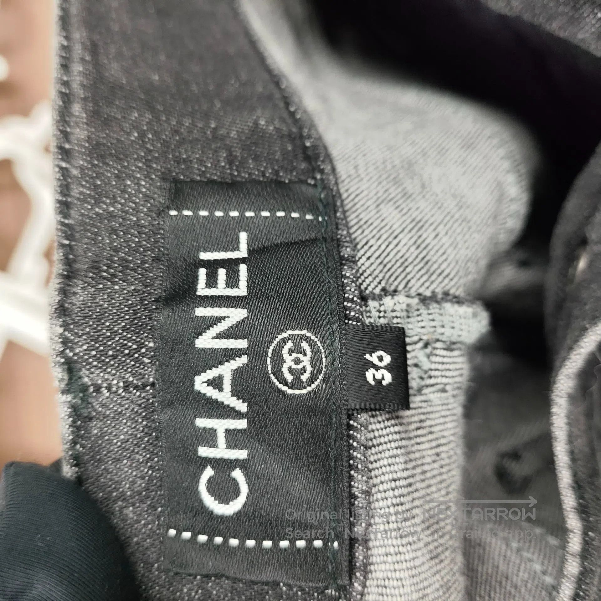 Chanel Chanel Black Large Double C Logo Long Pencil Pants| Size 35" - 4 Thumbnail