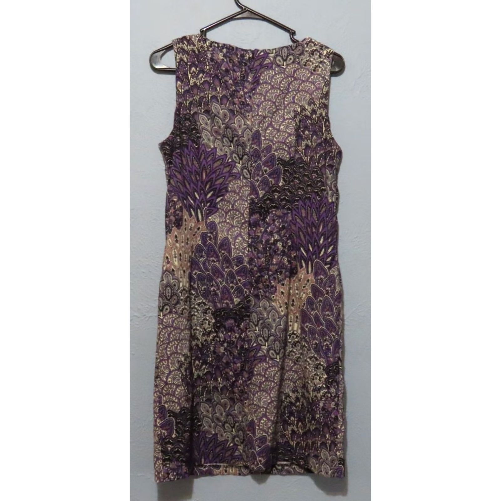 Vintage Connected Apparel Purple Floral Paisley Sleeveless Straight Dress Size 12 Size XL / US 12-14 / IT 48-50 - 6 Thumbnail