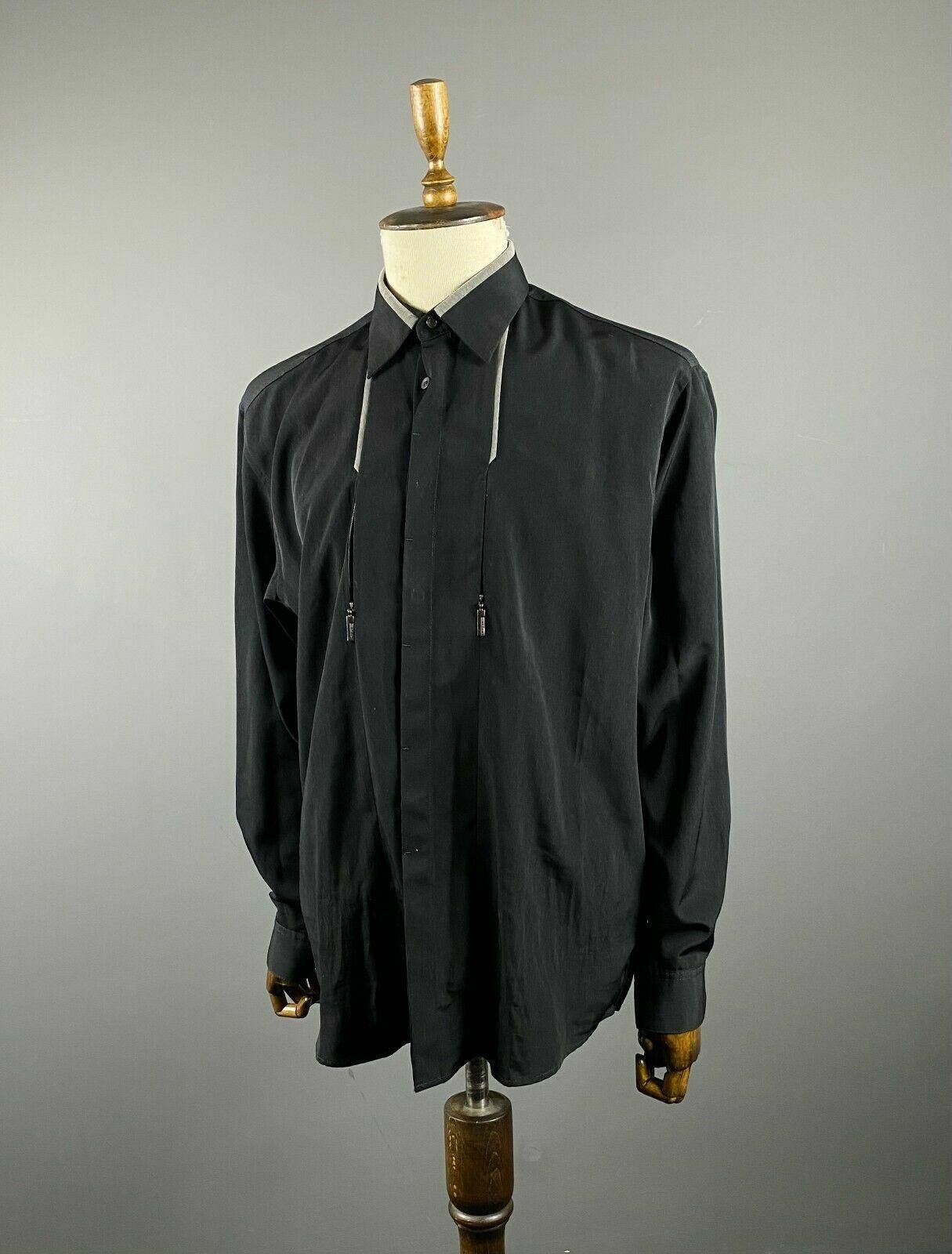 Carlo Colucci Carlo Colucci Black Button Up Shirt Zip Pocket Shirt Size L Size US L / EU 52-54 / 3 - 1 Thumbnail